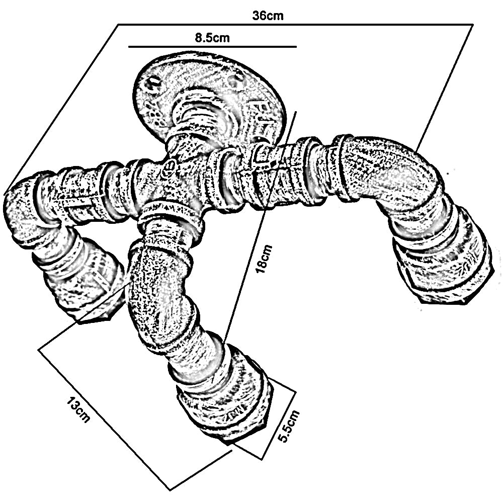 Pipe_Wall_3_Head_Holder_Lighting_Size