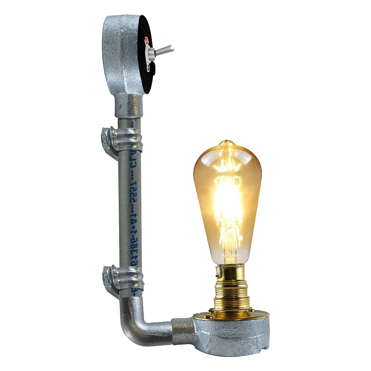 Modern Industrial Vintage Retro Galvanized conduit Wall Light B22 Lamp Fixture~3410 - LEDSone UK Ltd