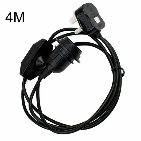 Stekkerlamp met schakelaarhouder, E27 rubberen kabel ~ 2115 – 4m / Nee