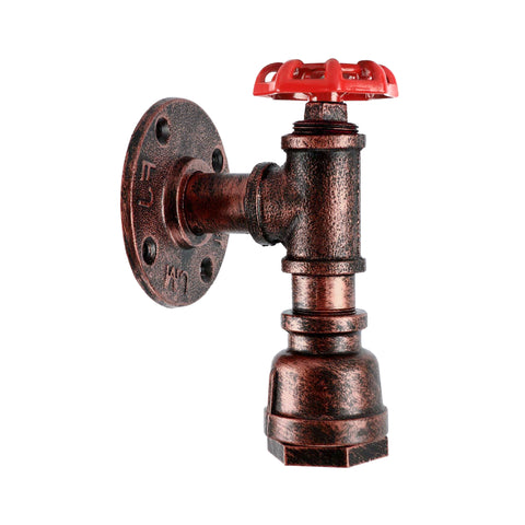 Vintage industriële plafond- en wandlamp van metaal, waterpijp, rustiek, stoompunk ~ 2168