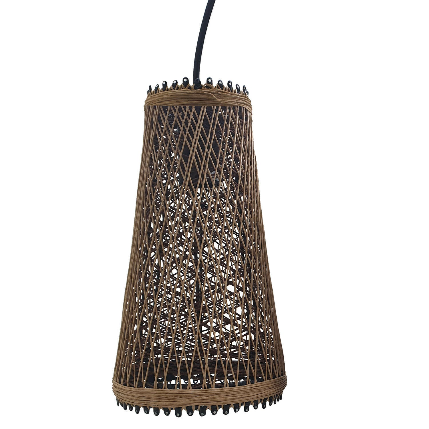 Modern Wicker Rattan Basket Style Ceiling Pendant Light Shade~1961 - LEDSone UK Ltd