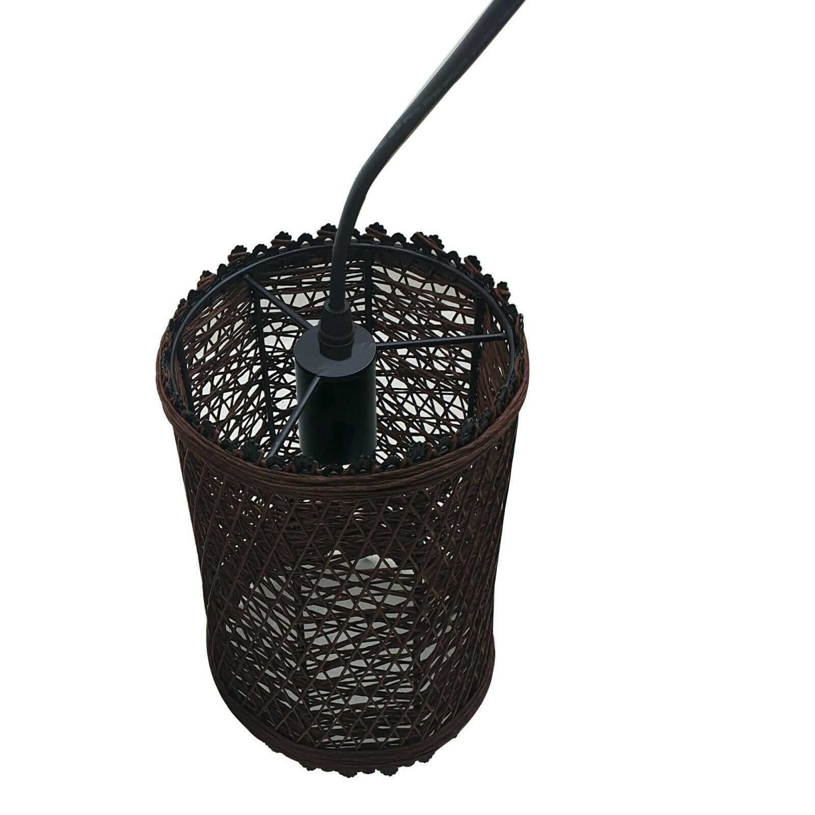 Rattan Pendant Shade Fits Existing Standard Pendant Lounge Bedroom Kitchen~1960 - LEDSone UK Ltd