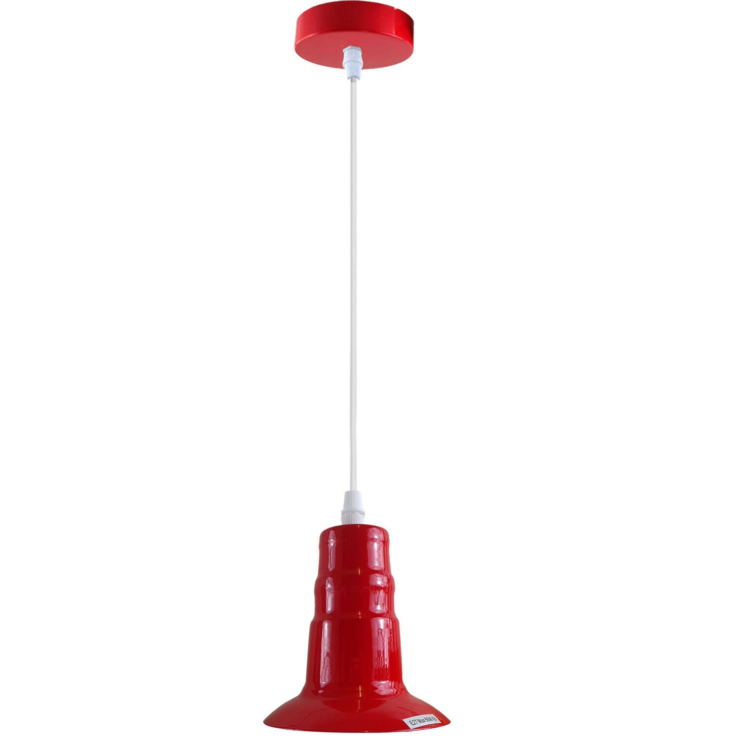 Red Ceiling Light Fitting Industrial Pendant Lamp Bulb Holder~1679 - LEDSone UK Ltd