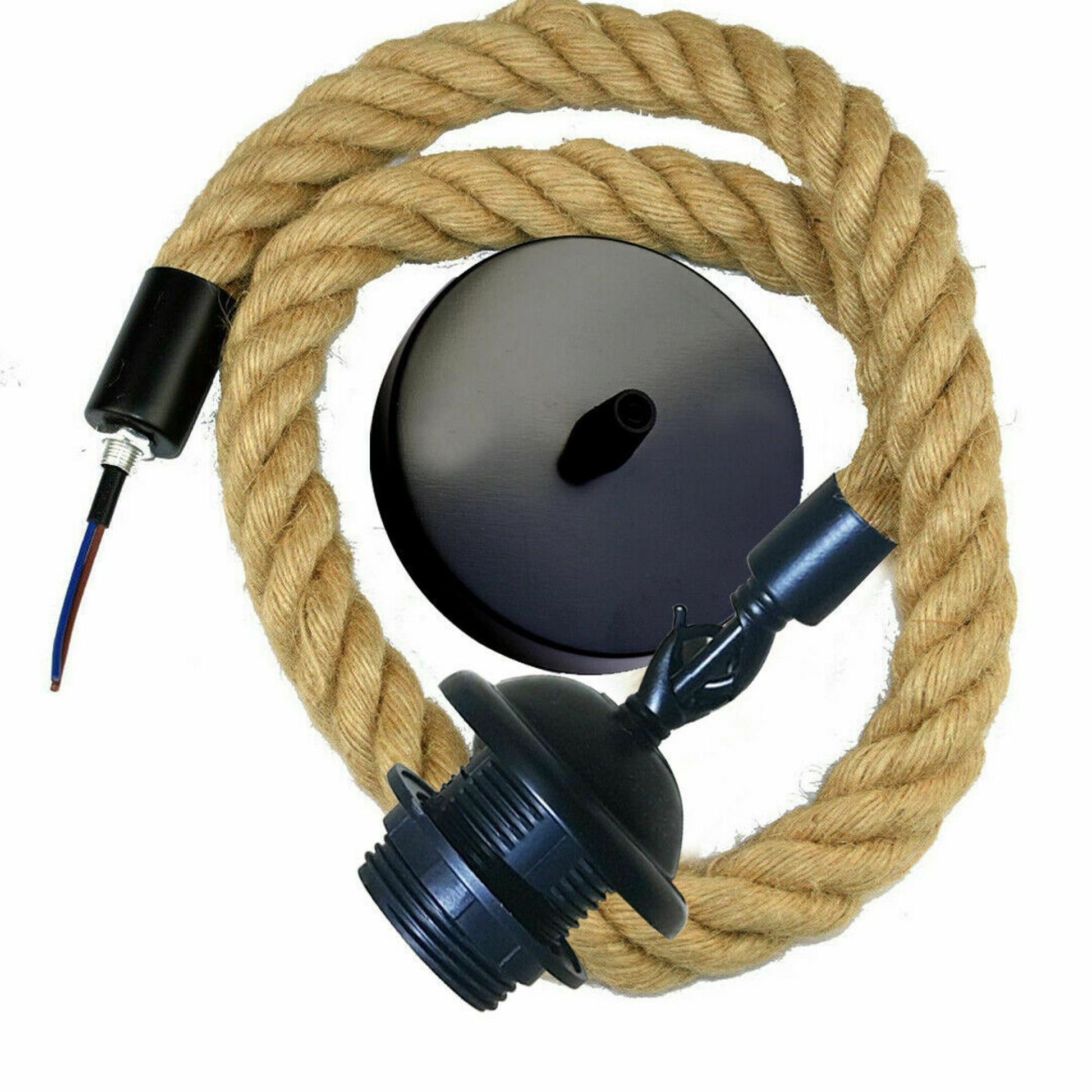 Retro Hemp Rope Iron Pendant Hanging set~2456 - LEDSone UK Ltd