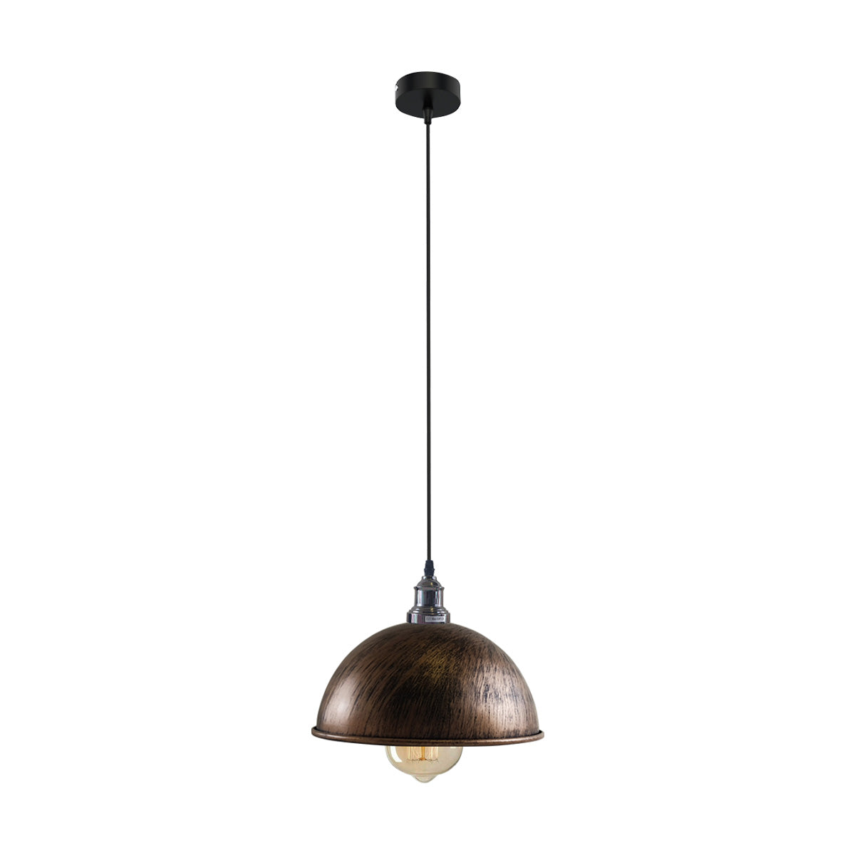 Retro Industrial Ceiling E27 Hanging Pendant Light Shade Brushed Copper~1600 - LEDSone UK Ltd
