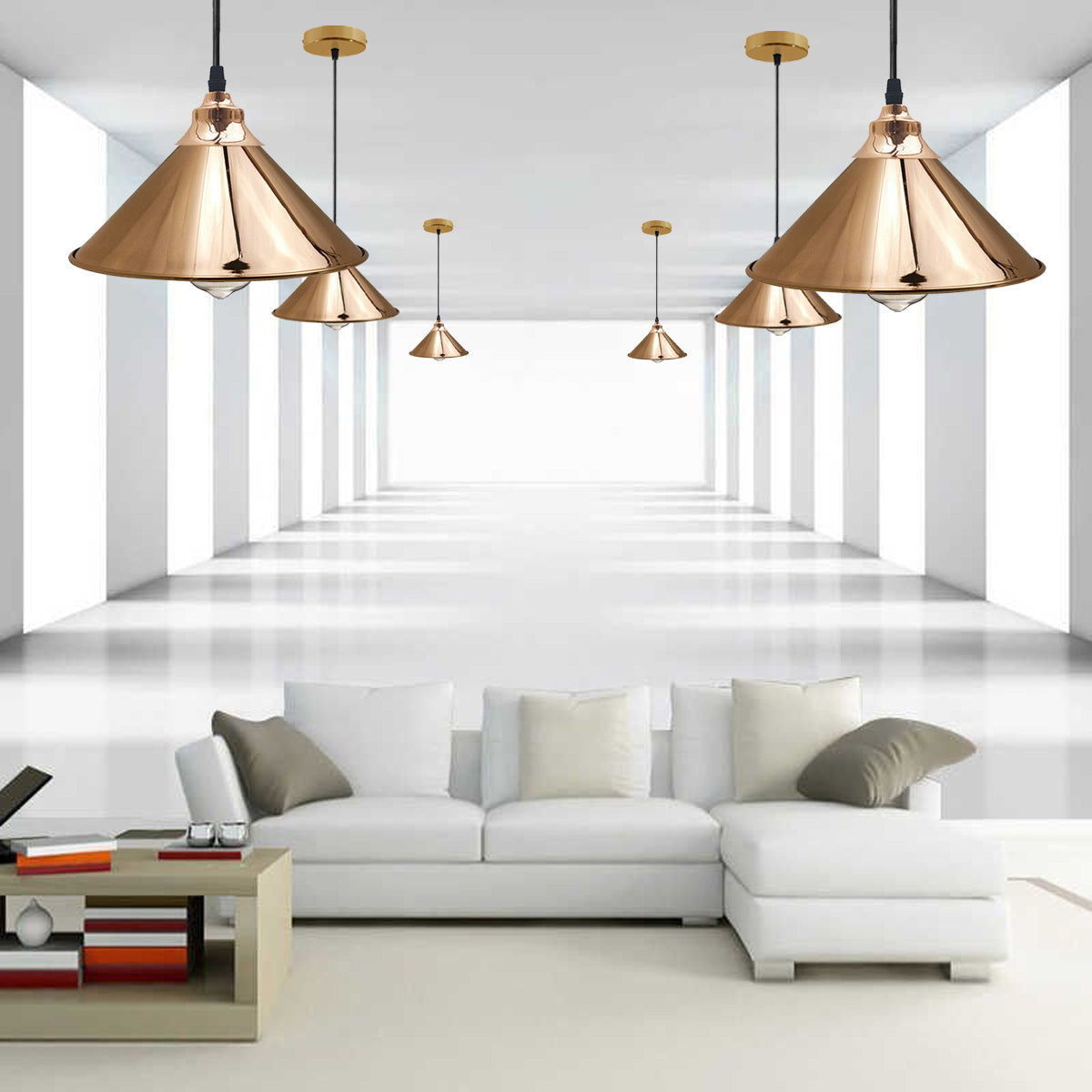 French Gold Pendant Lights Gold Ceiling Lights Metal Industrial Light Shade~1519 - LEDSone UK Ltd