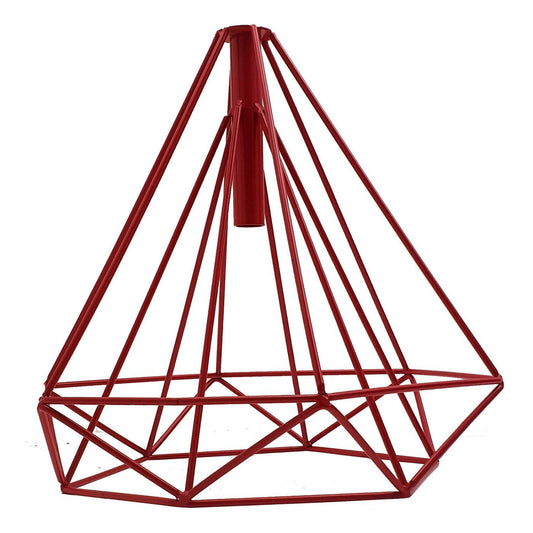 Red Geometric Wire Cage Pendant Lights~1992 - LEDSone UK Ltd