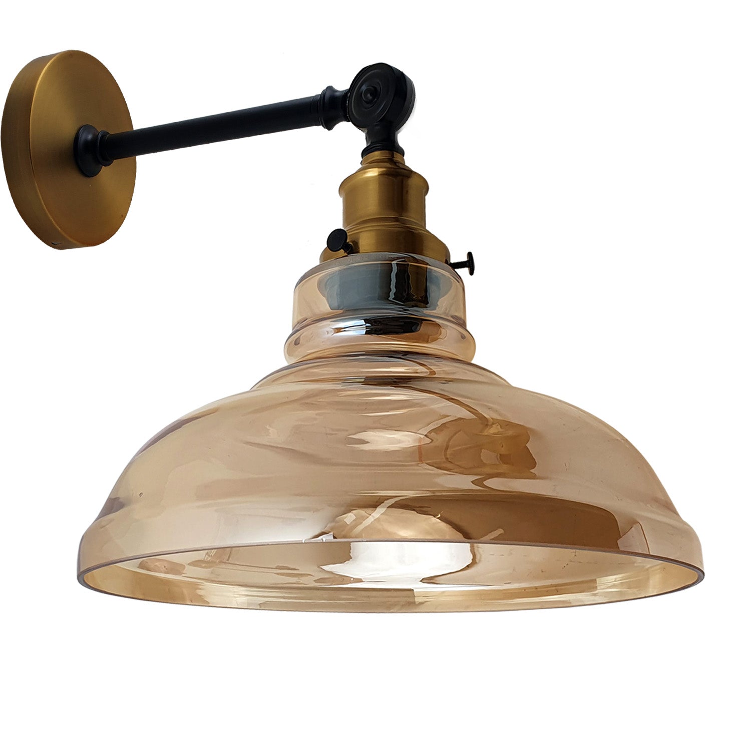 Retro Style Lighting Amber Glass Shade Vintage Industrial Glass Loft Wall Light~2696 - LEDSone UK Ltd
