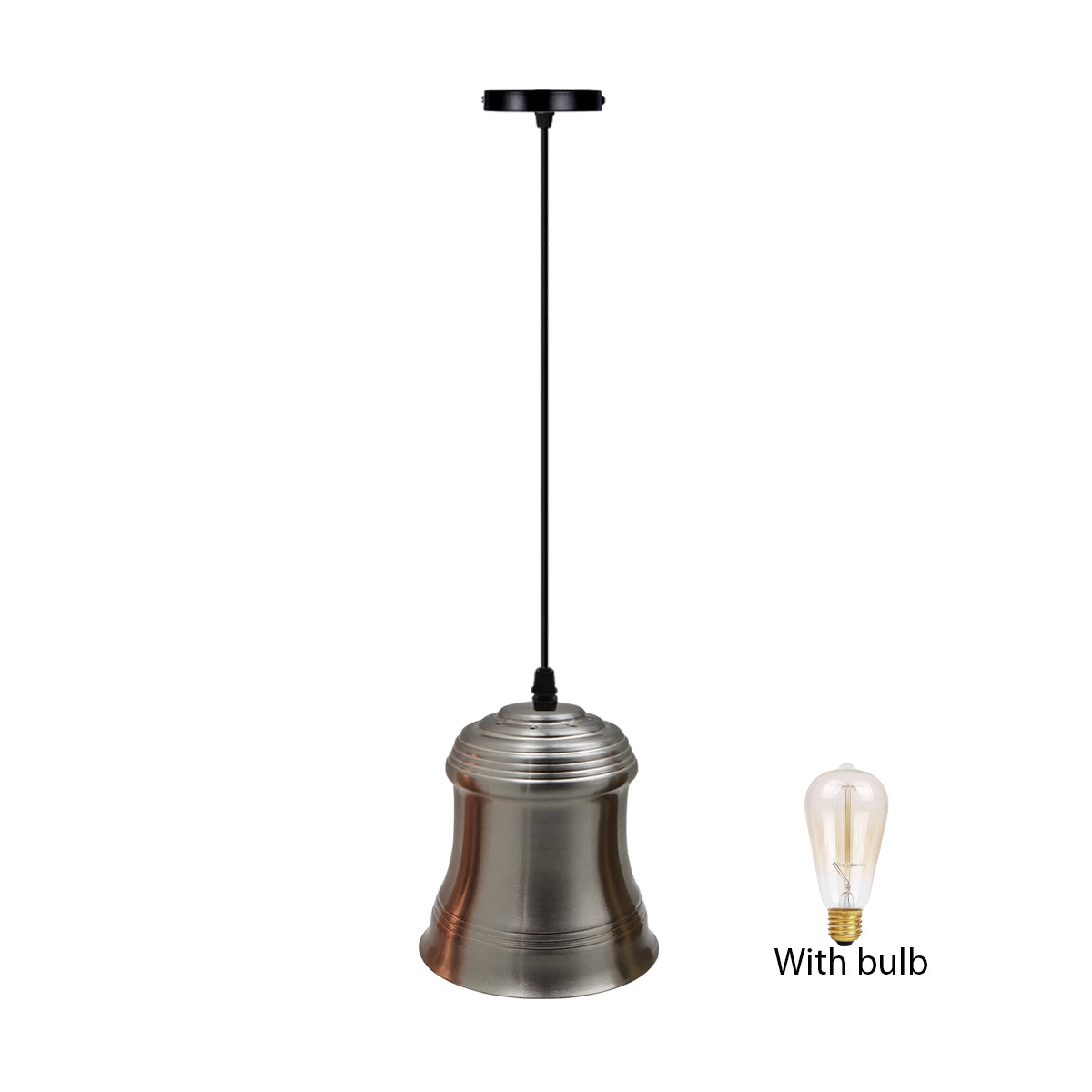 Retro Style Pendant Light Satin Nickel Colours Lamp Shade~2536 - LEDSone UK Ltd