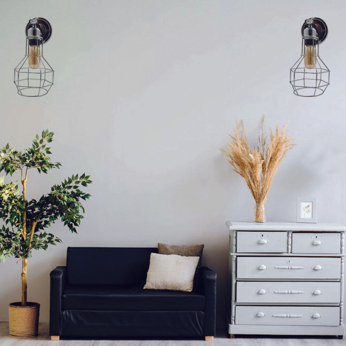 Retro Vintage Industrial Wall Mounted Lights Chrome Sconce Lamps~2539 - LEDSone UK Ltd