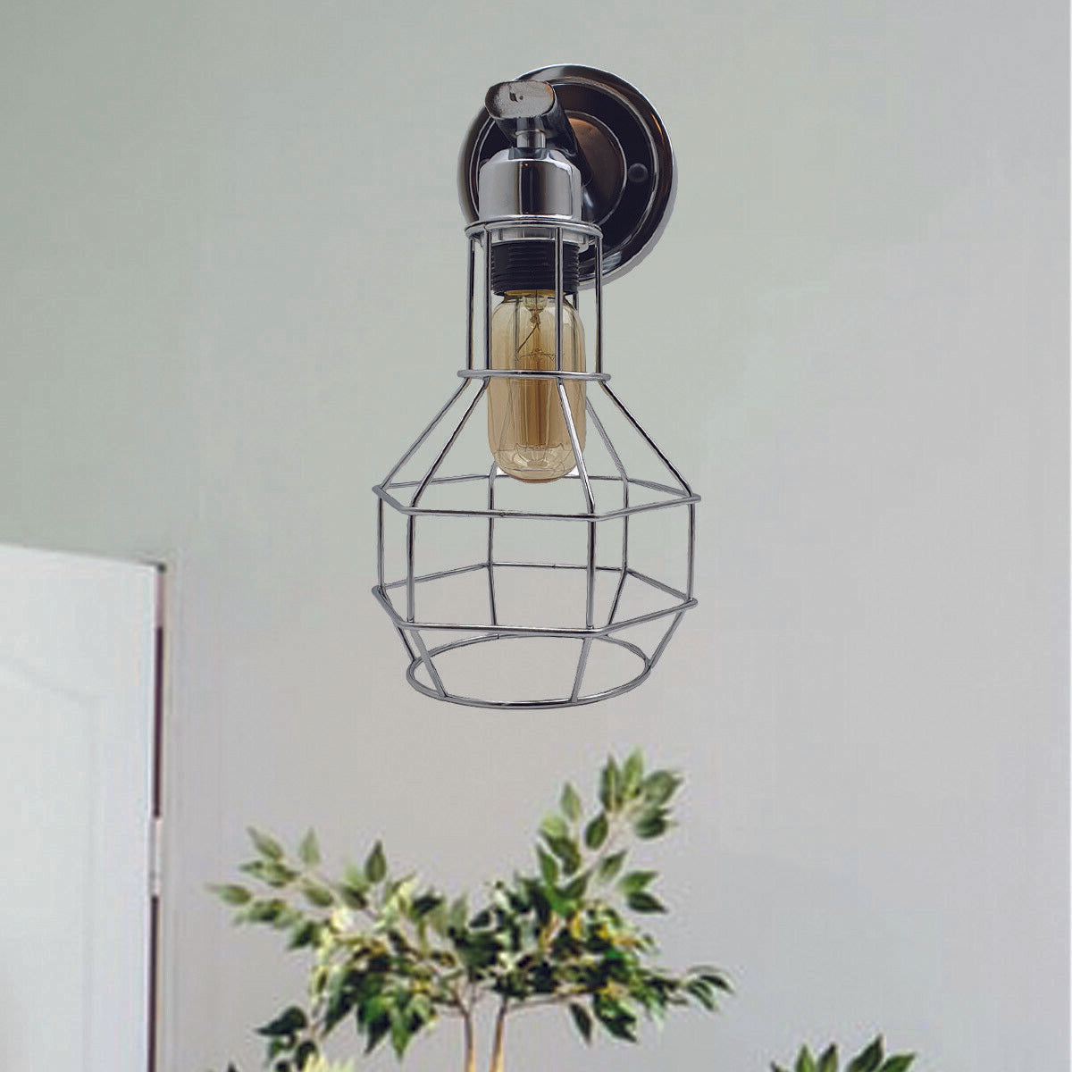 Retro Vintage Industrial Wall Mounted Lights Chrome Sconce Lamps~2539 - LEDSone UK Ltd