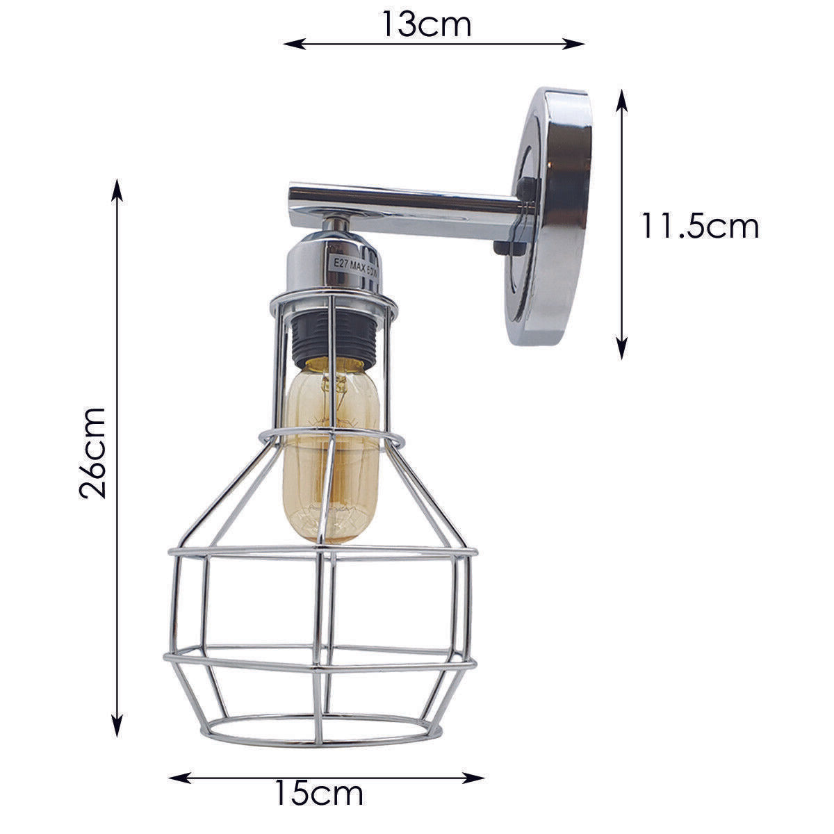 Retro Vintage Industrial Wall Mounted Lights Chrome Sconce Lamps~2539 - LEDSone UK Ltd