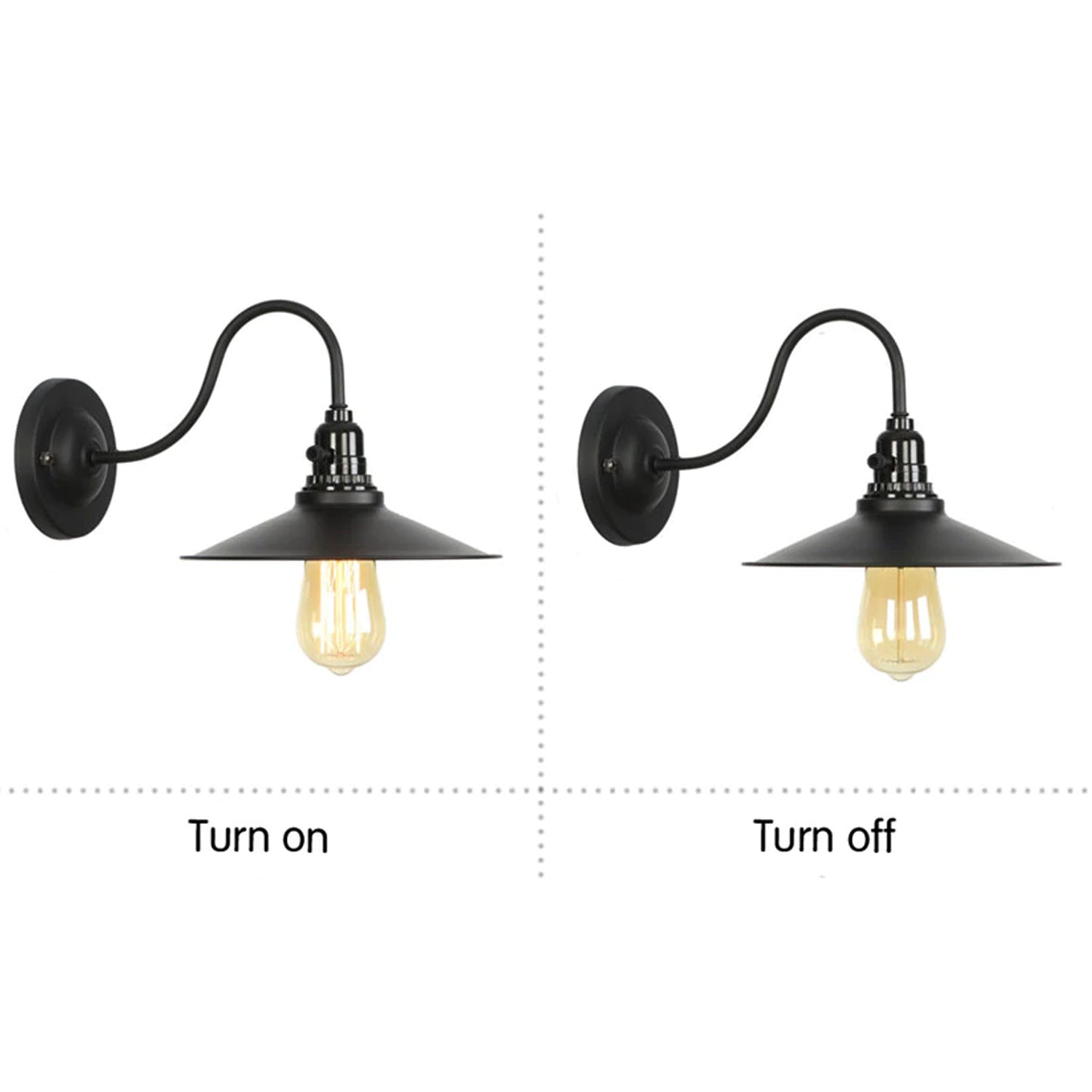 Retro Vintage Light Shade Ceiling Lifting Swan Neck Industrial Wall Lamp Fixture~2674 - LEDSone UK Ltd