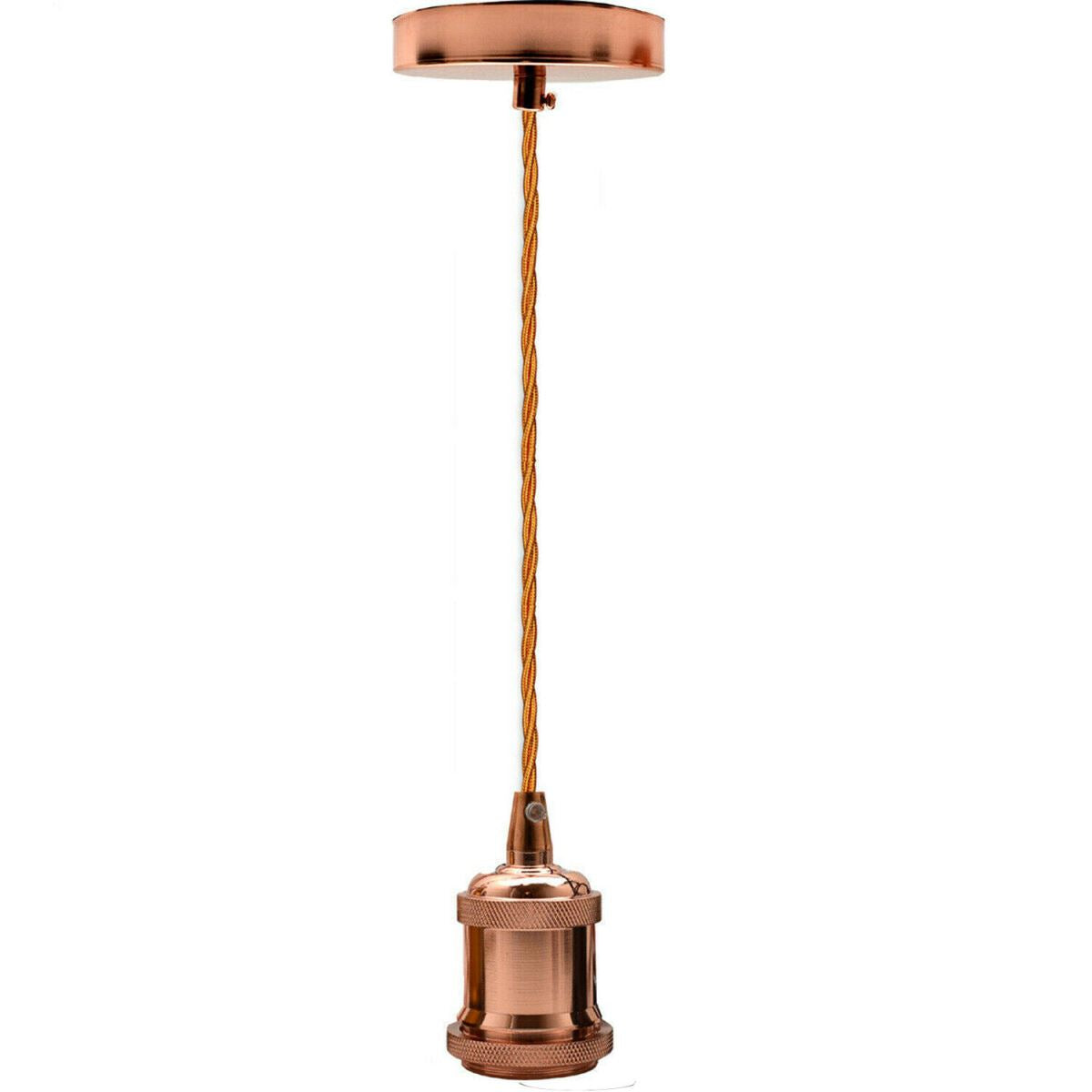 1m Rose Gold Twisted Cable E27 Base Rose Gold Holder~1708 - LEDSone UK Ltd