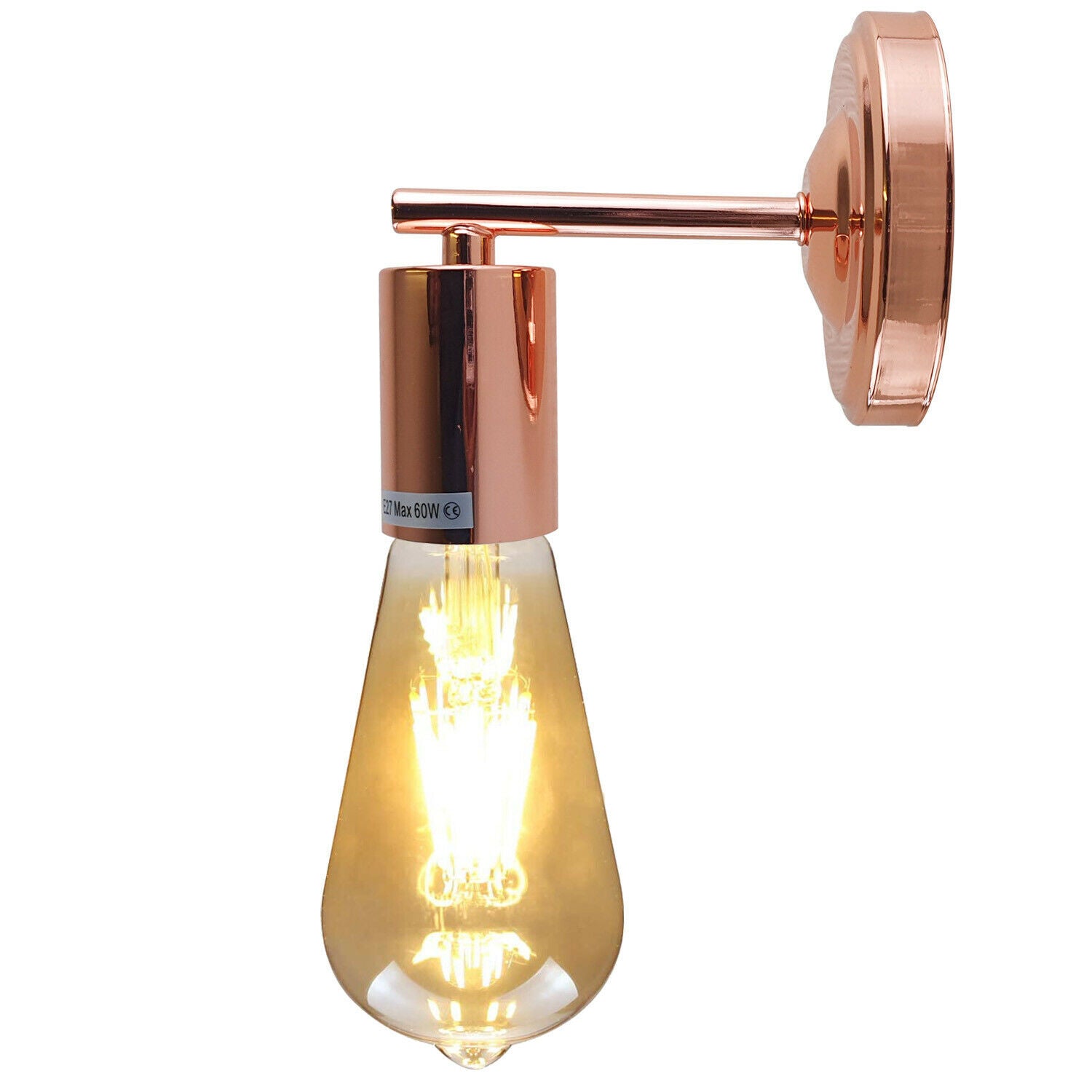 Rose Gold Industrial Vintage Retro Metallic Sconce Wall Light Lamp Fitting~1690 - LEDSone UK Ltd