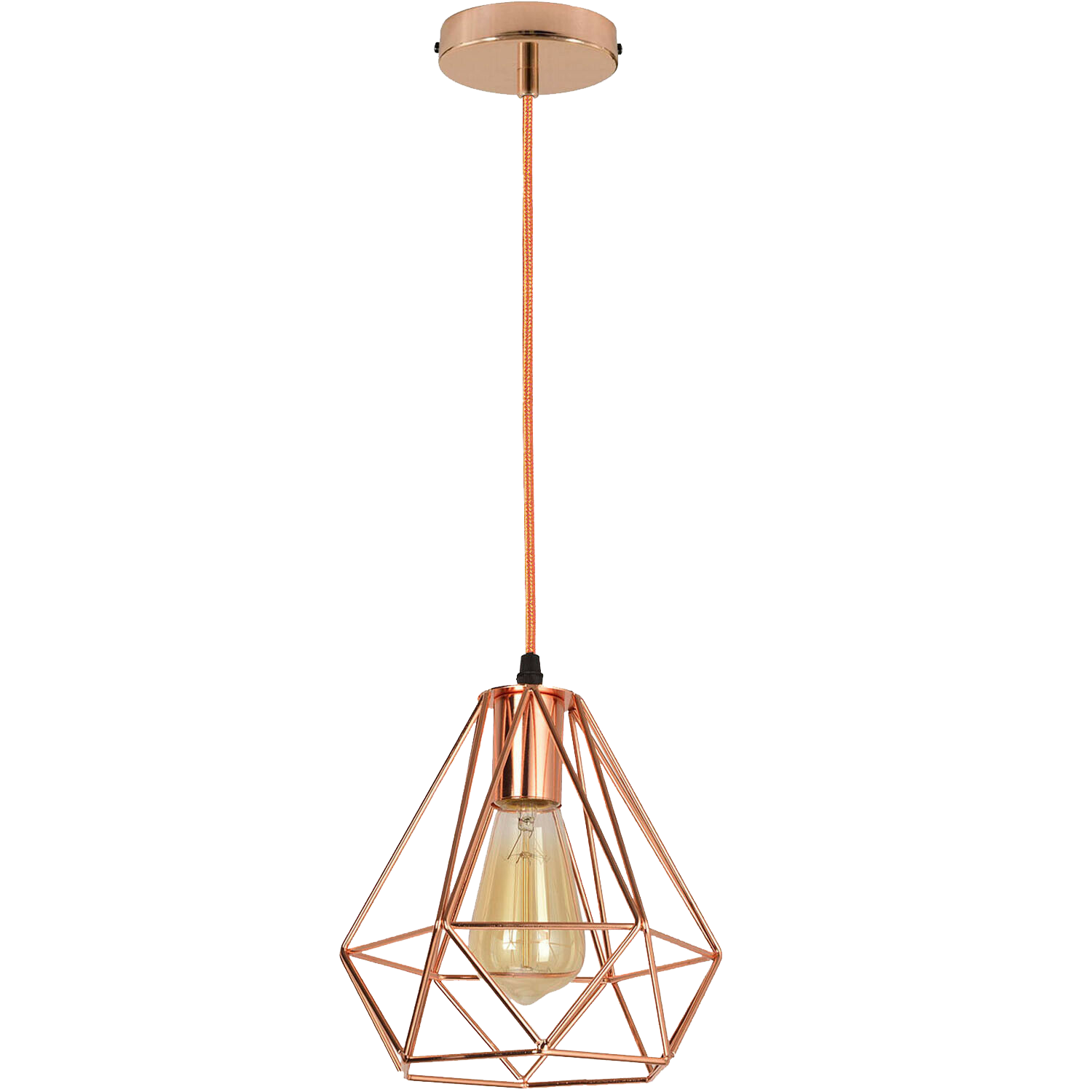 Rose Gold Industrial Metal Ceiling Hanging Pendant Light~1138 - LEDSone UK Ltd
