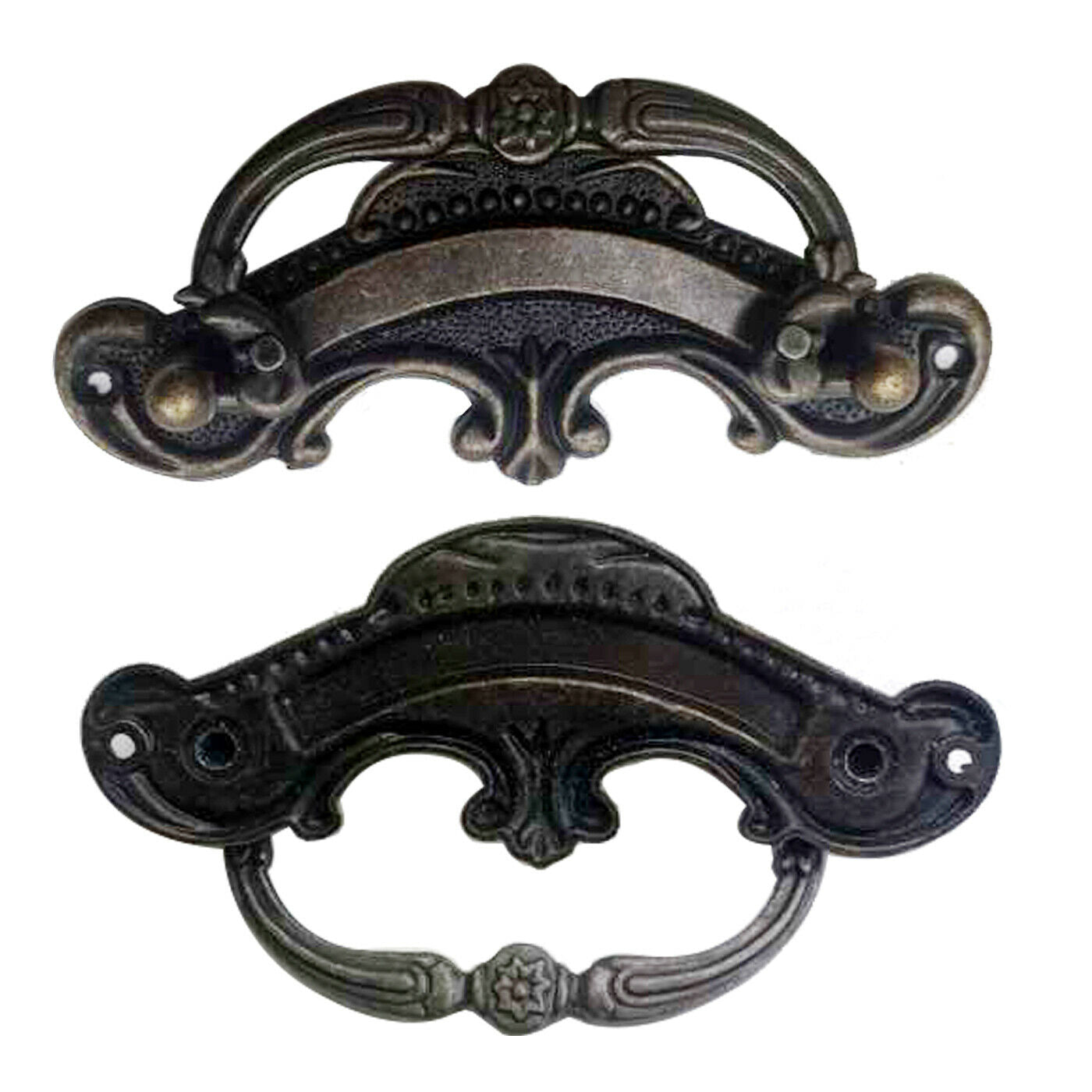 5 Pack Black Cast Iron Rustic Door Pull Handle Overall Length 90mm