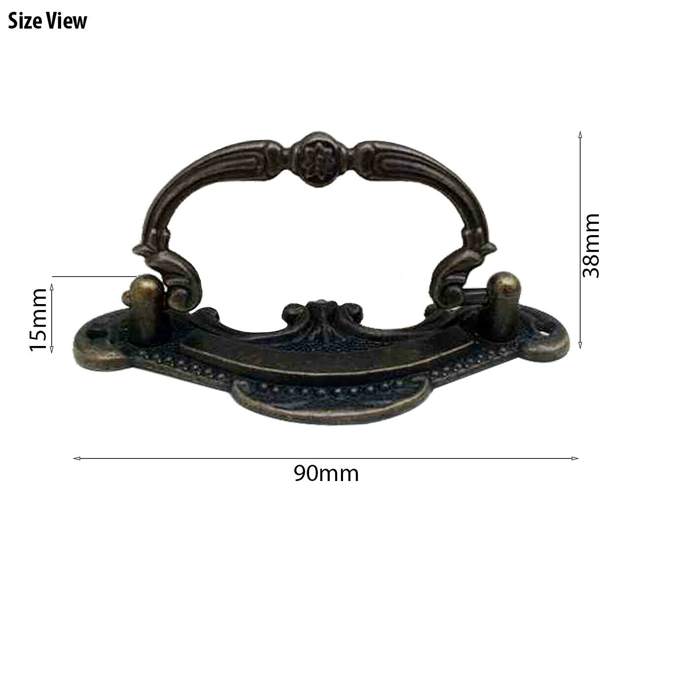 5 Pack Black Cast Iron Rustic Door Pull Handle Overall Length 90mm