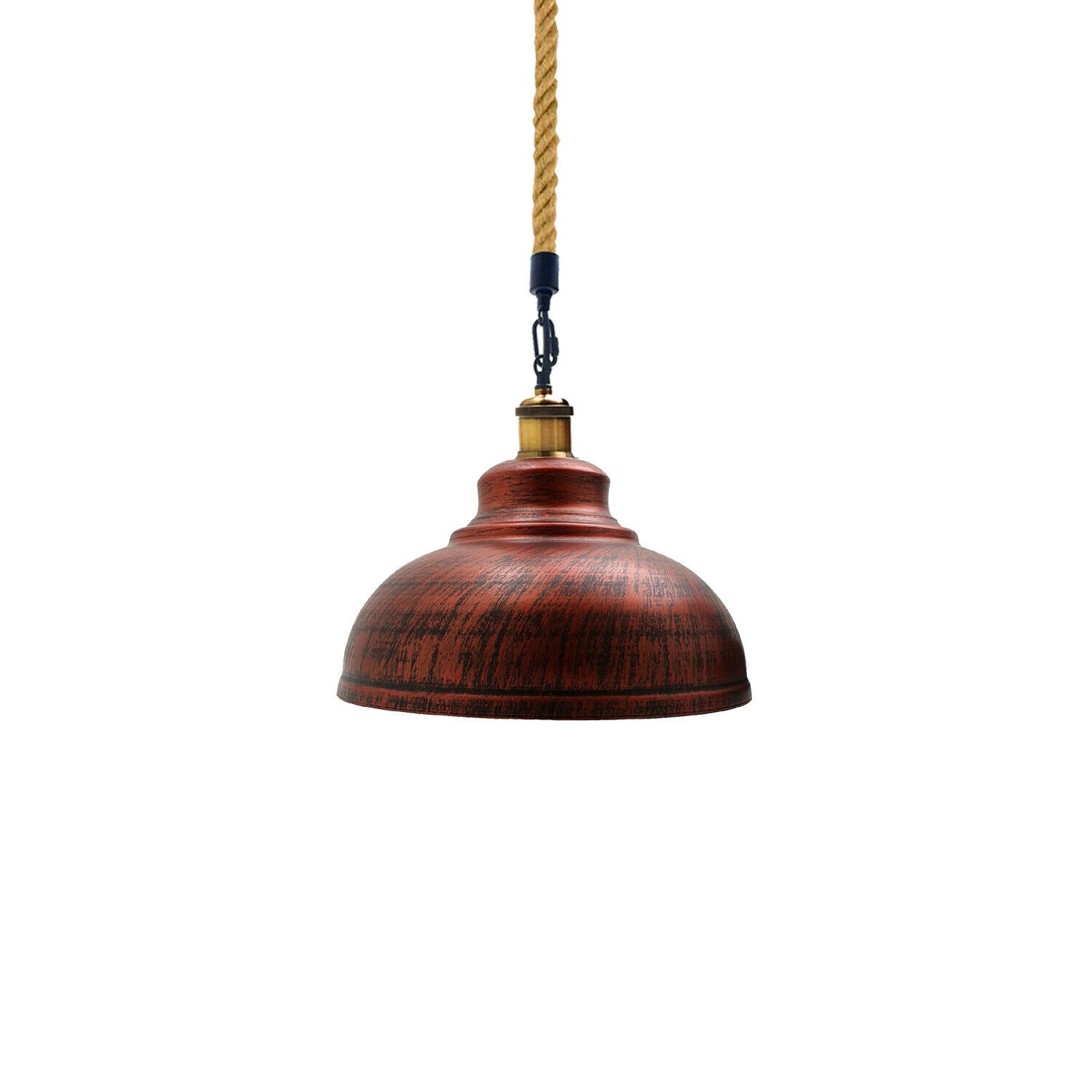 Rustic Red Vintage Metal Ceiling Hemp Hanging Retro Light~1938 - LEDSone UK Ltd