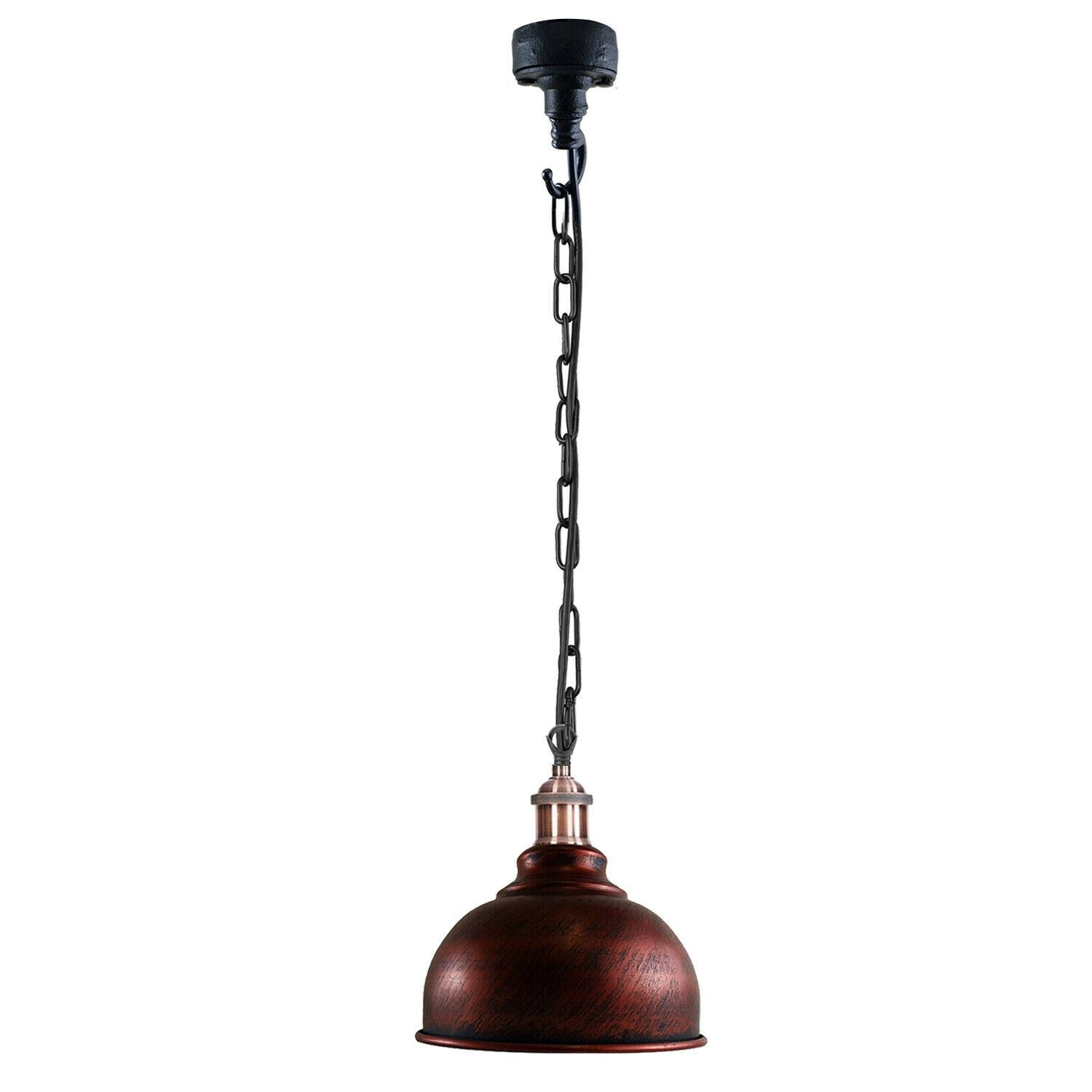 Industrial Vintage Ceiling Light Rustic Red Metal Conduit Retro Pendant Lamp Pendant Light Ceiling Light Ceiling Pendant Light Rustic Red Pendant Light Pendant Light With Black Chain Metal Shade Hanging Lights UK
