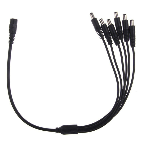 DC-voedingssplitter 2, 4, 6 en 8-polige DC 2,1 mm vrouwelijk naar mannelijk kabel voor CCTV-beveiligingscamera's~4093 – 6-weg