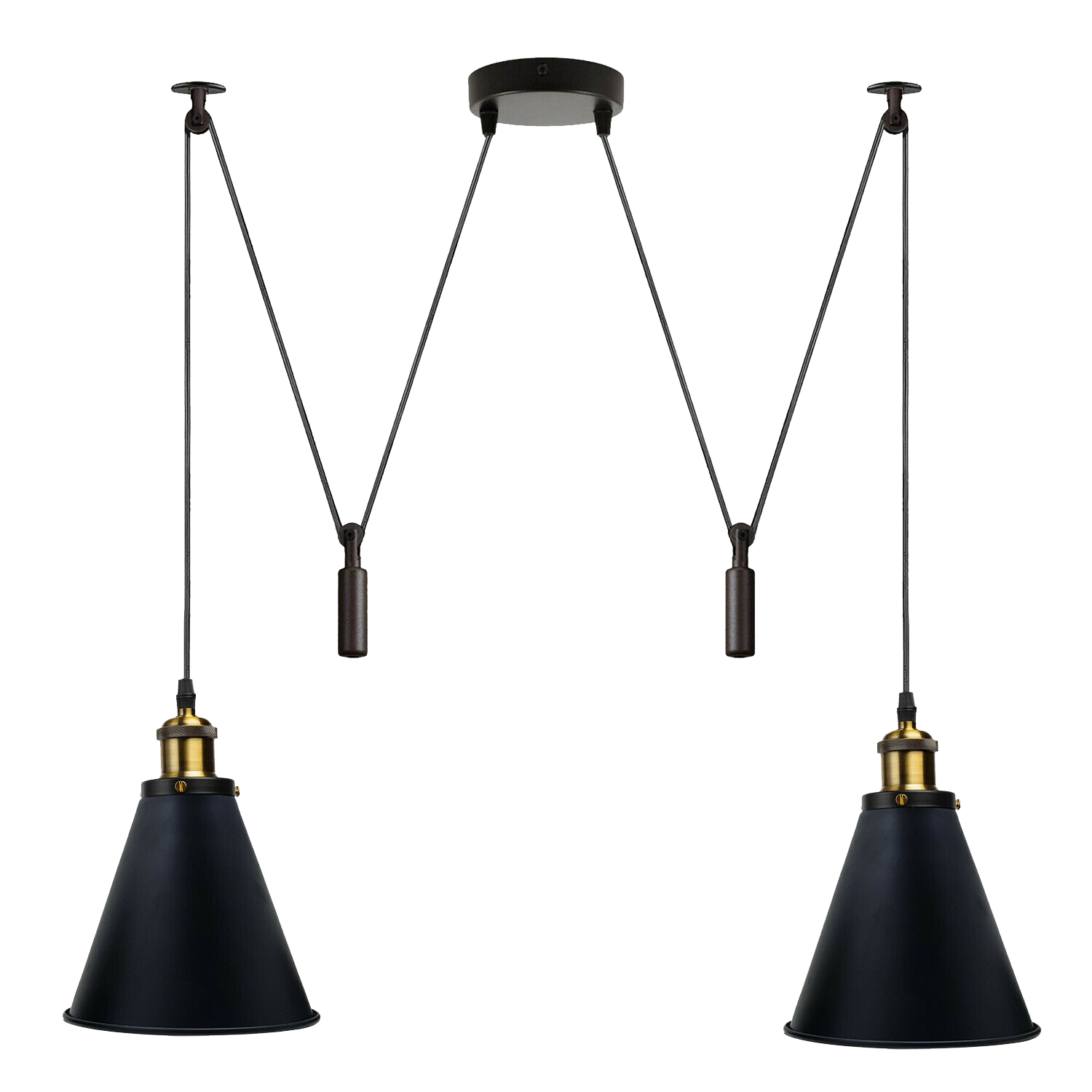 2 way pendant lighting over kitchen island