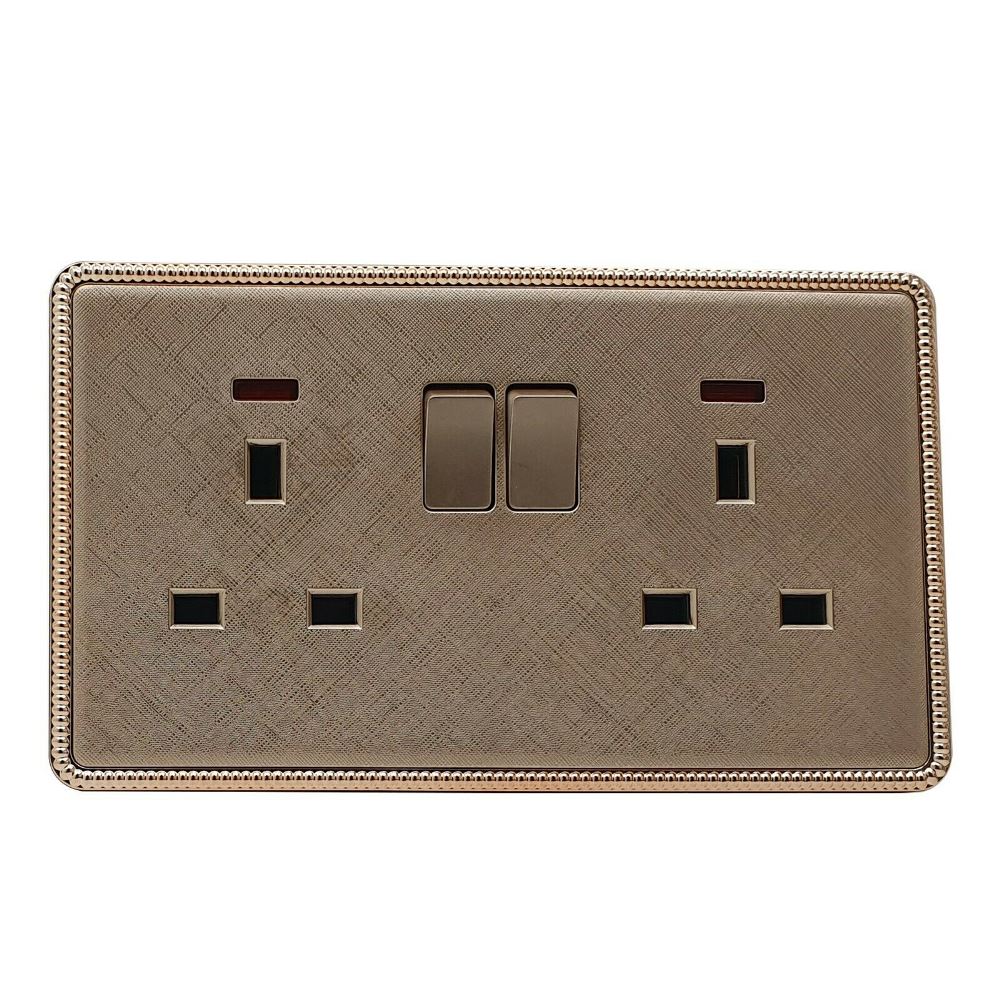 Screwless Textured Gold Light Switches & Socket~2455 - LEDSone UK Ltd