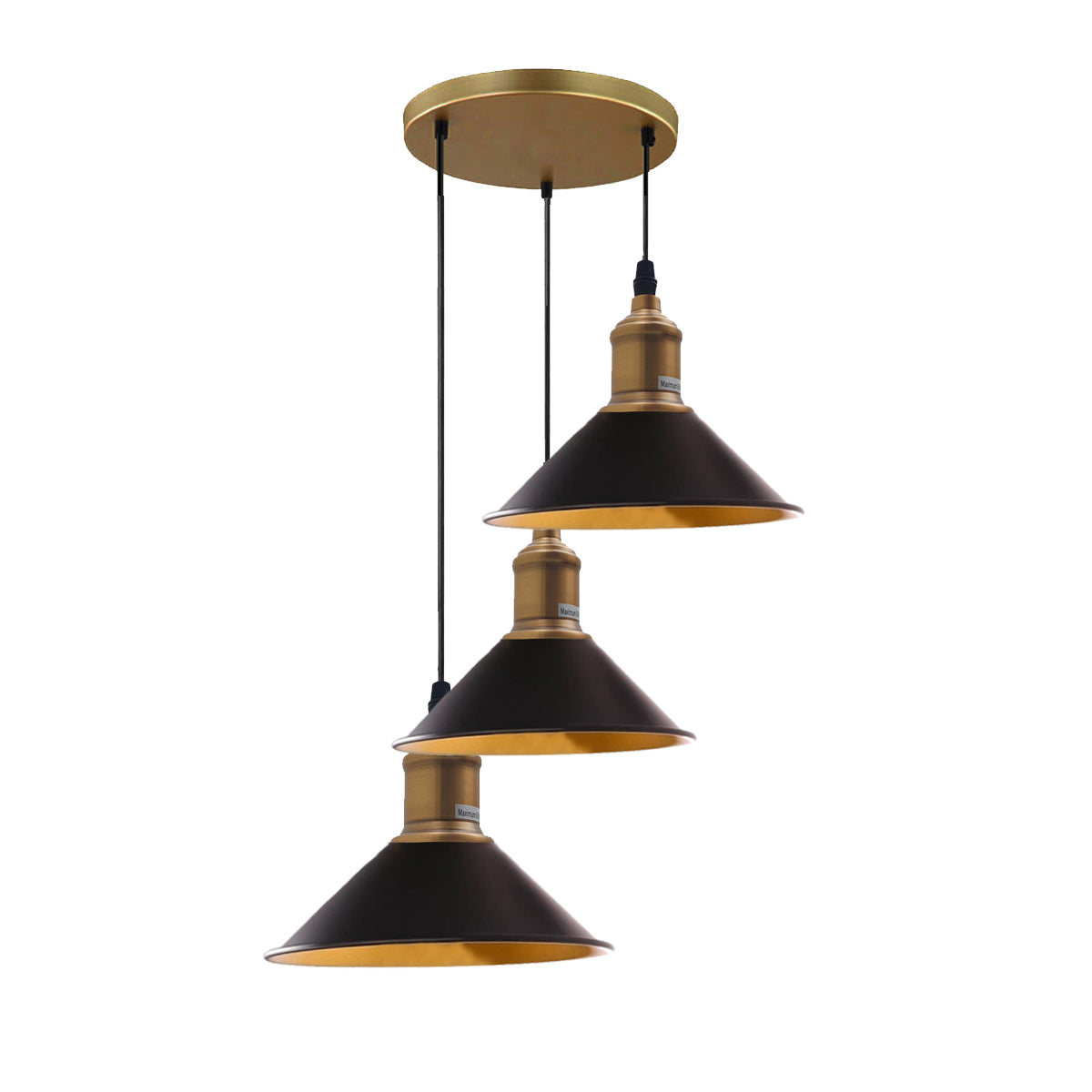 Three Outlet Black Pendant Light 3 Lights Modern Drop Hanging Light~1508 - LEDSone UK Ltd