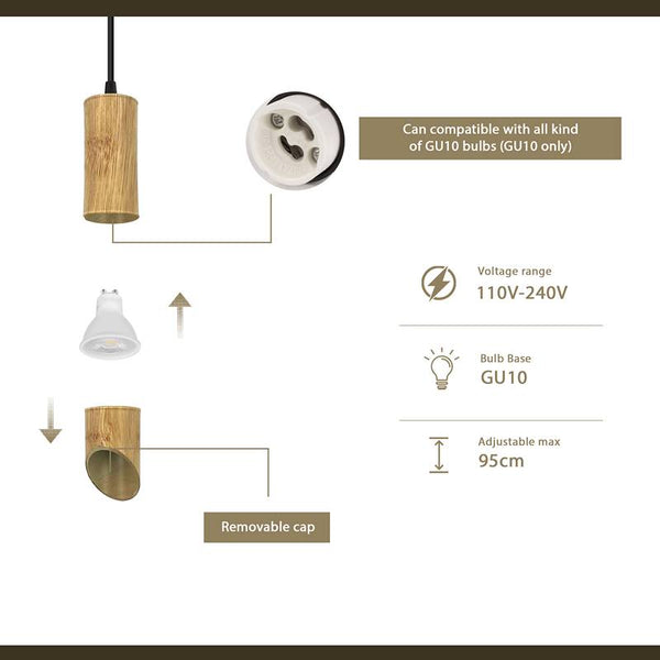 Modern Hanging Fixture Nordic Long Tube Hanging Lamp Bamboo GU10 Pendant Light cylinder pendant lamp, cylindrical long tube chandelier, modern pendant lamp, cylindrical chandelier, modern pendant lamp, easy pendant lamp, Indoor Spotlight Wash Lights Wall Lamp Wall Sconce Wall Lighting Fixture Switch And Plug Pair Shades Bathrooms