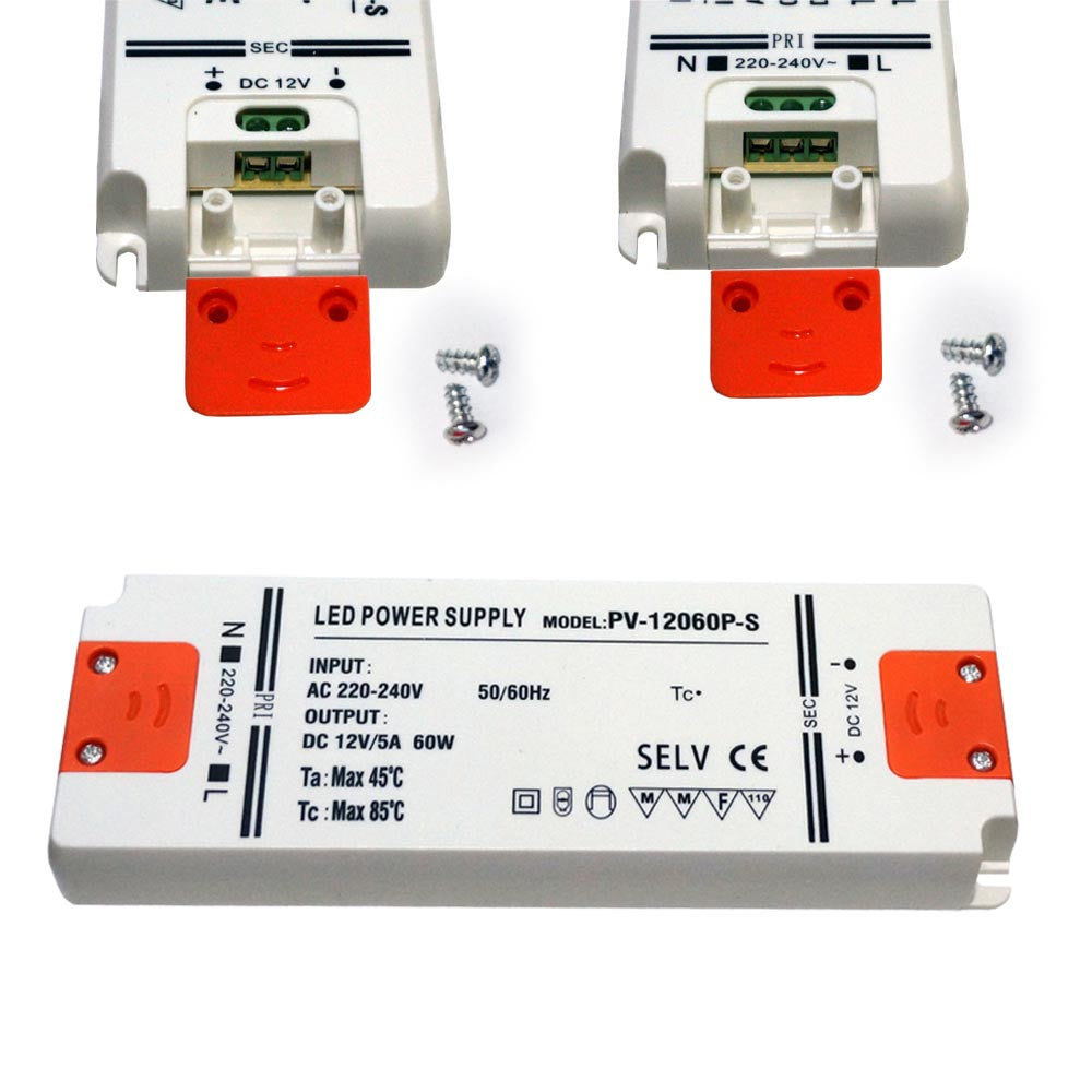 60W Ultra Thin LED Driver AC 230V to DC12V Power Supply Transformer - Shop for LED lights - Transformers - Lampshades - Holders | LEDSone UK