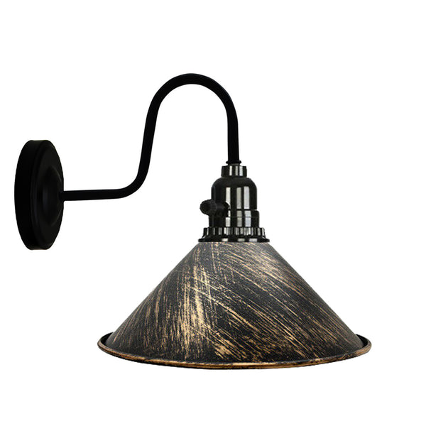Kegelvormige wandlamp met schakelaar~2523 – Geborsteld koper