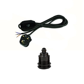 2m stoffen flexkabel insteekbuis hanglampset met dimmer / E27-fitting ~ 2174