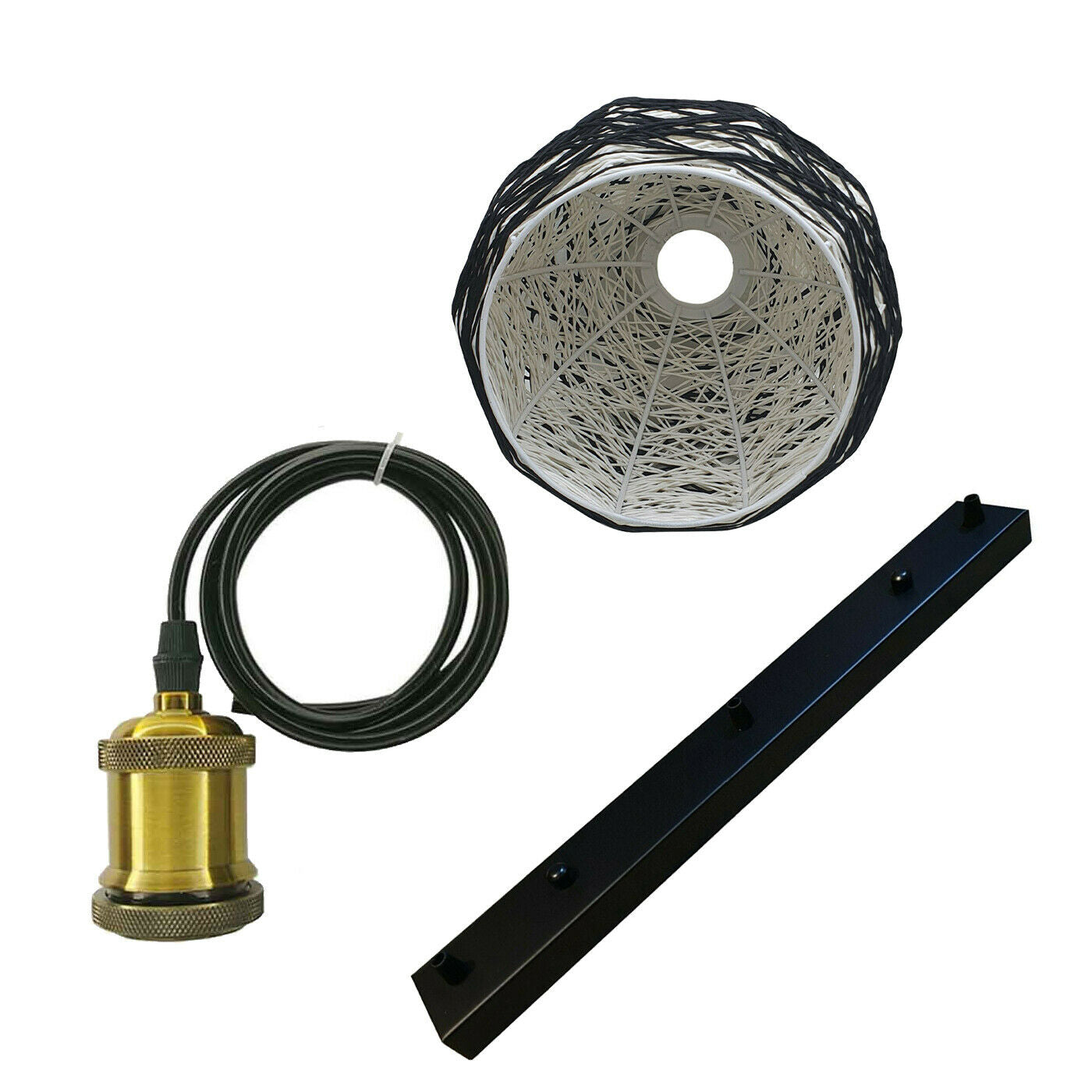 3 Head Wicker Globe Shape Pendant Shade Retro Hanging Ceiling Lamp Chandelier~3552 - LEDSone UK Ltd