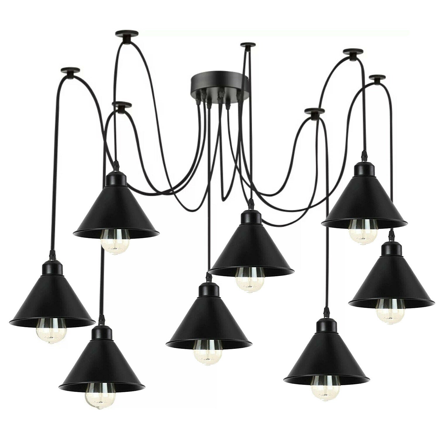 Multi Outlet 8 Way Ceiling Pendant Light For 2m PVC Cable~1571 - LEDSone UK Ltd