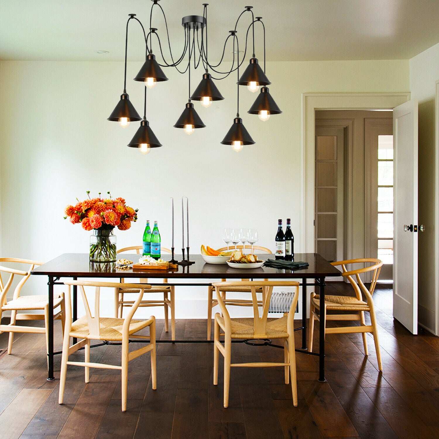 Multi Outlet 8 Way Ceiling Pendant Light For 2m PVC Cable~1571 - LEDSone UK Ltd