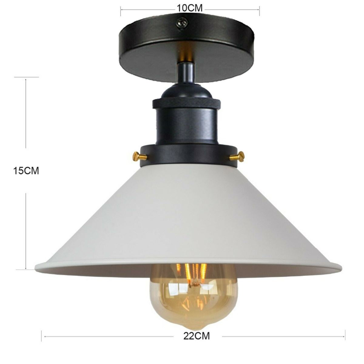 Vintage Industrial Ceiling Lights Retro White Shade Pendant Sconce Lamp~2597 - LEDSone UK Ltd