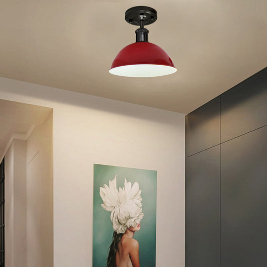 Red Semi-Flush Ceiling Light Modern Home 