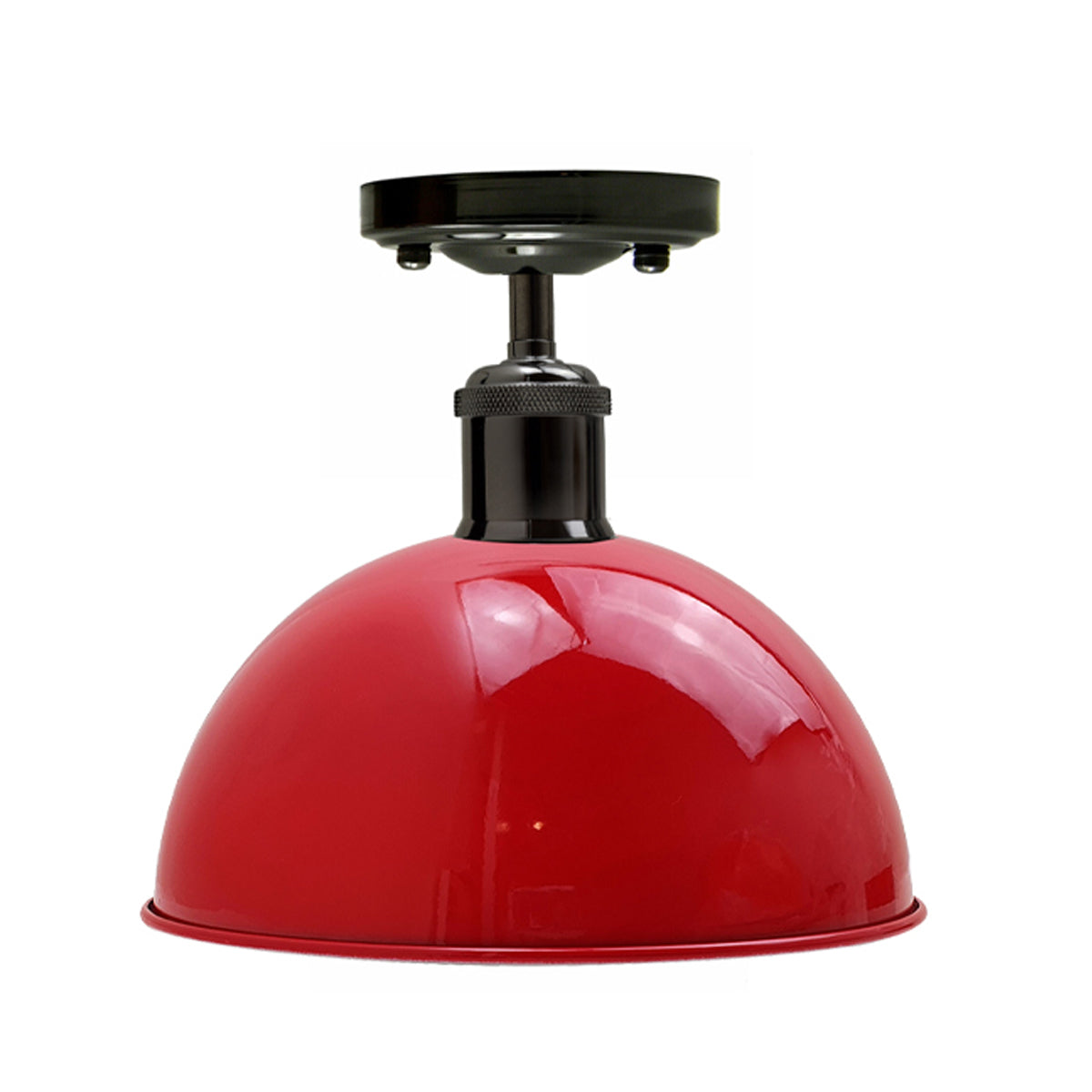 Style Metal Ceiling Light Modern Red Dome Pendant Lampshade