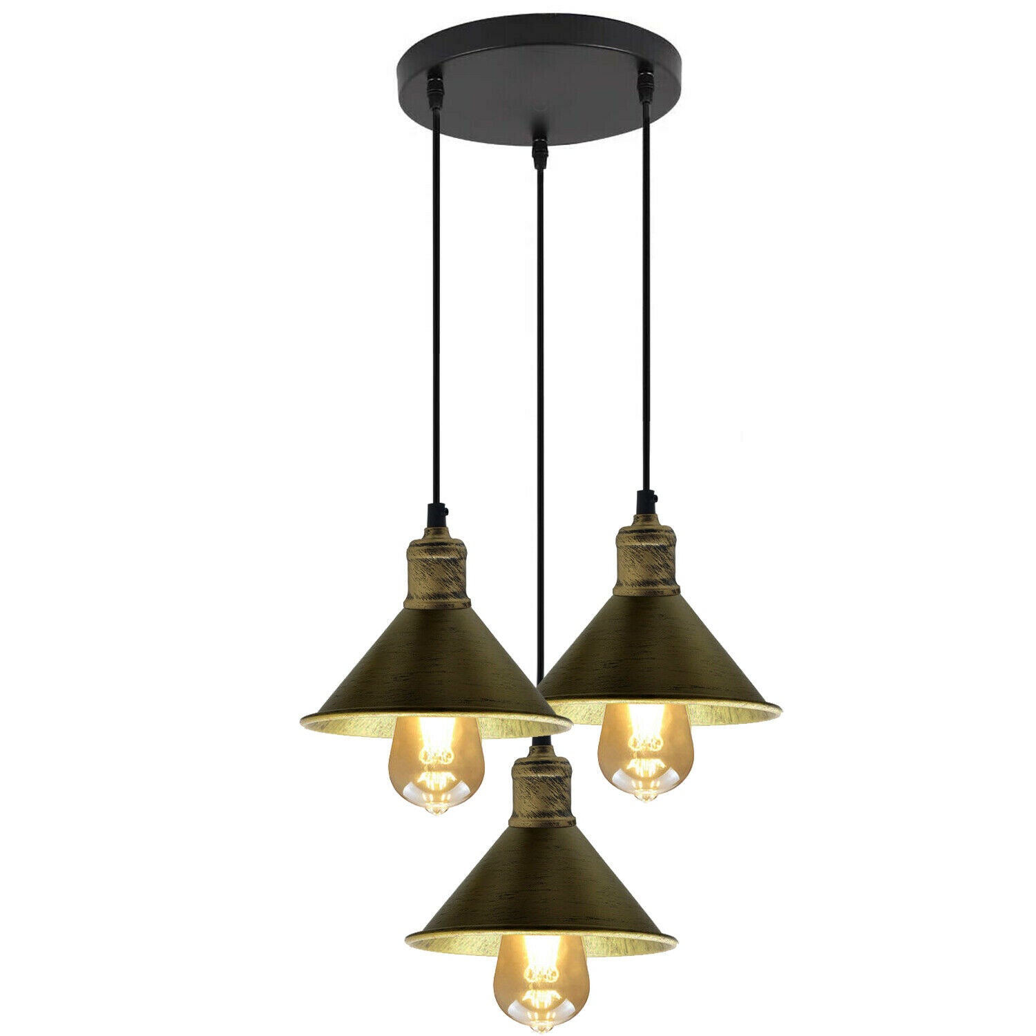 3 Head Pendant Light Chandeliers Industrial Metal Cage Wire Frame Loft Ceiling~1543 - LEDSone UK Ltd