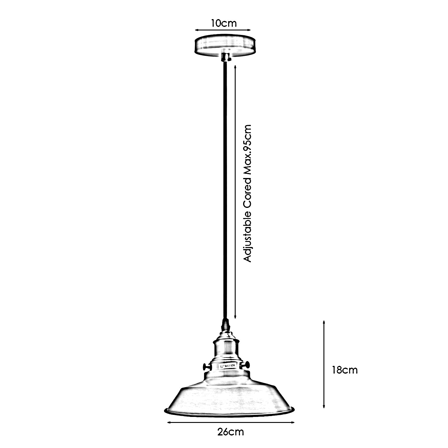 Vintage Industrial Metal Ceiling Pendant Lamp Copper Shade Modern Retro Style~2541 - LEDSone UK Ltd