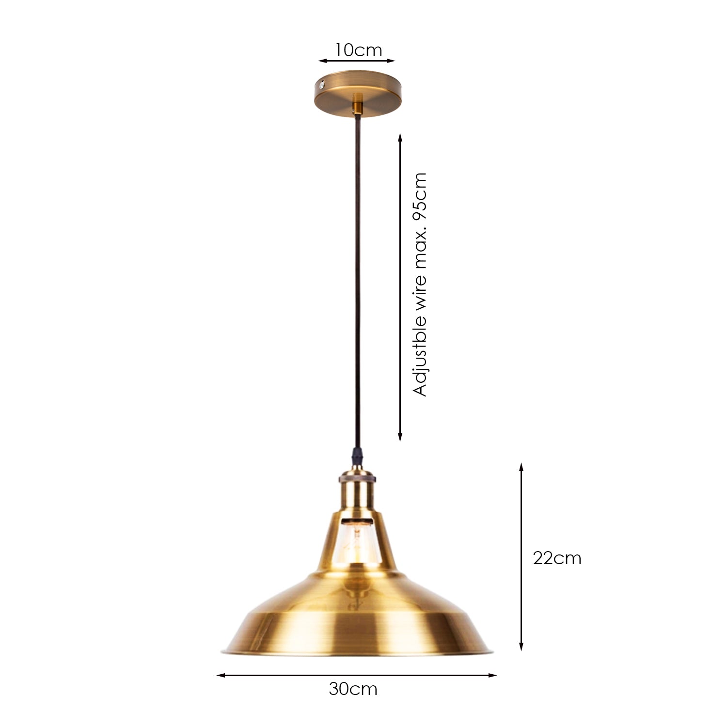 Yellow Brass Industrial Metal Ceiling Pendant Light Shade Modern Hanging Retro Lights