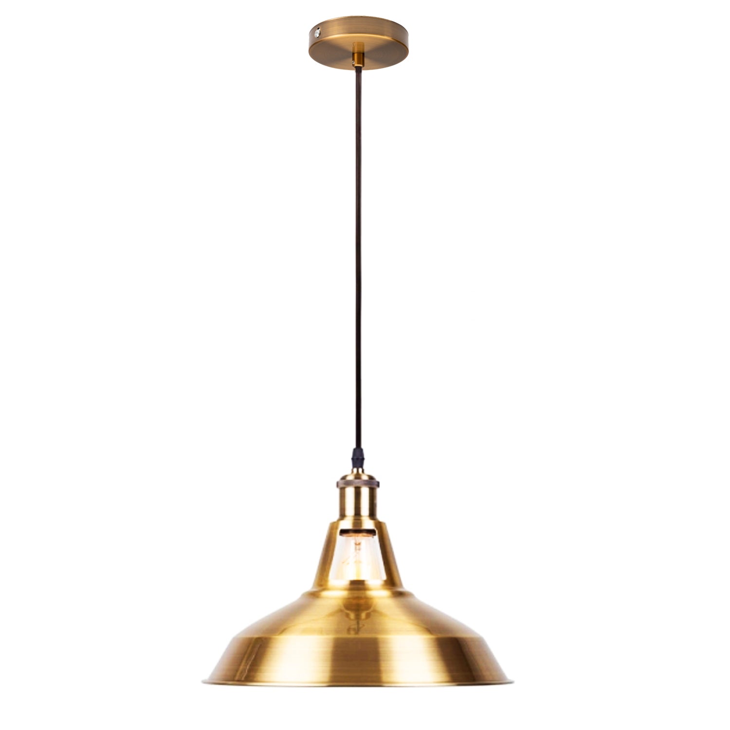 Yellow Brass Industrial Metal Ceiling Pendant Light Shade Modern Hanging Retro Lights