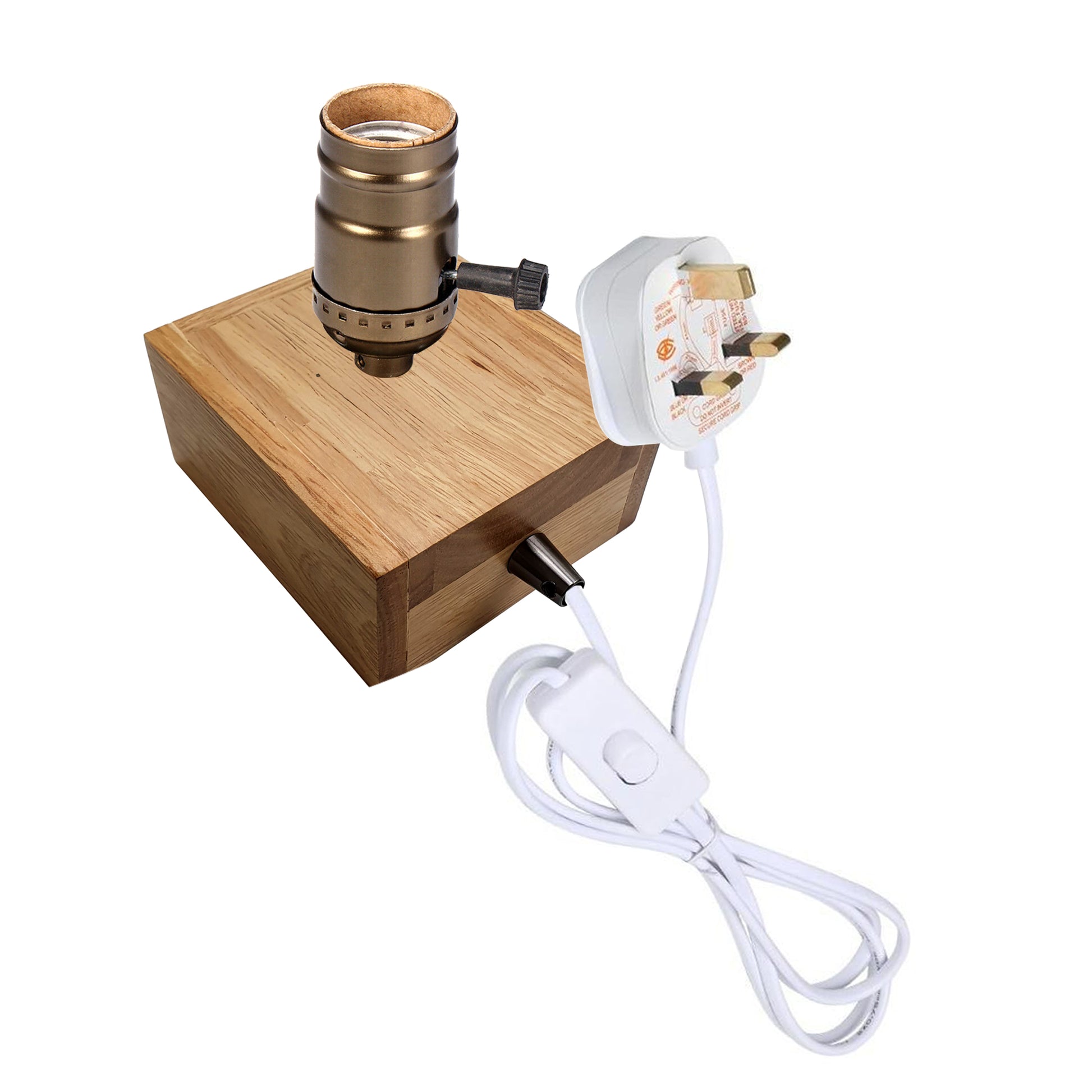 Vintage Industrial Retro Single Socket Table Bedside Light Desk Lamp Wooden~2458 - LEDSone UK Ltd