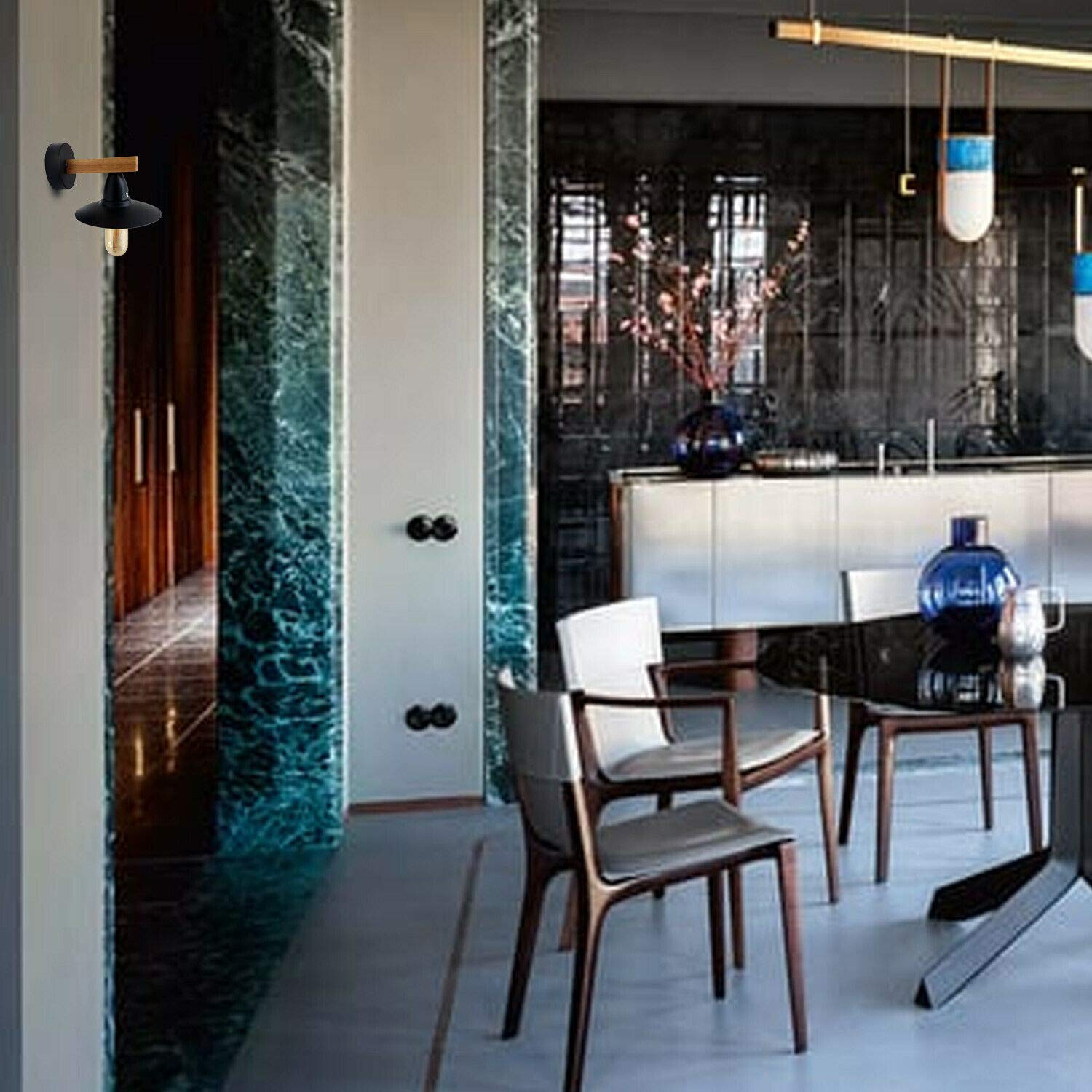 Black Vintage Lamp and Retro Wall Light