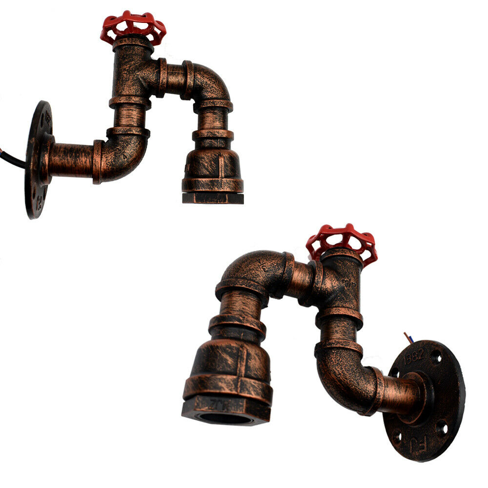 Vintage pipe Light Modern Unique Style Industrial Rustic Red Steampunk~2172 - LEDSone UK Ltd