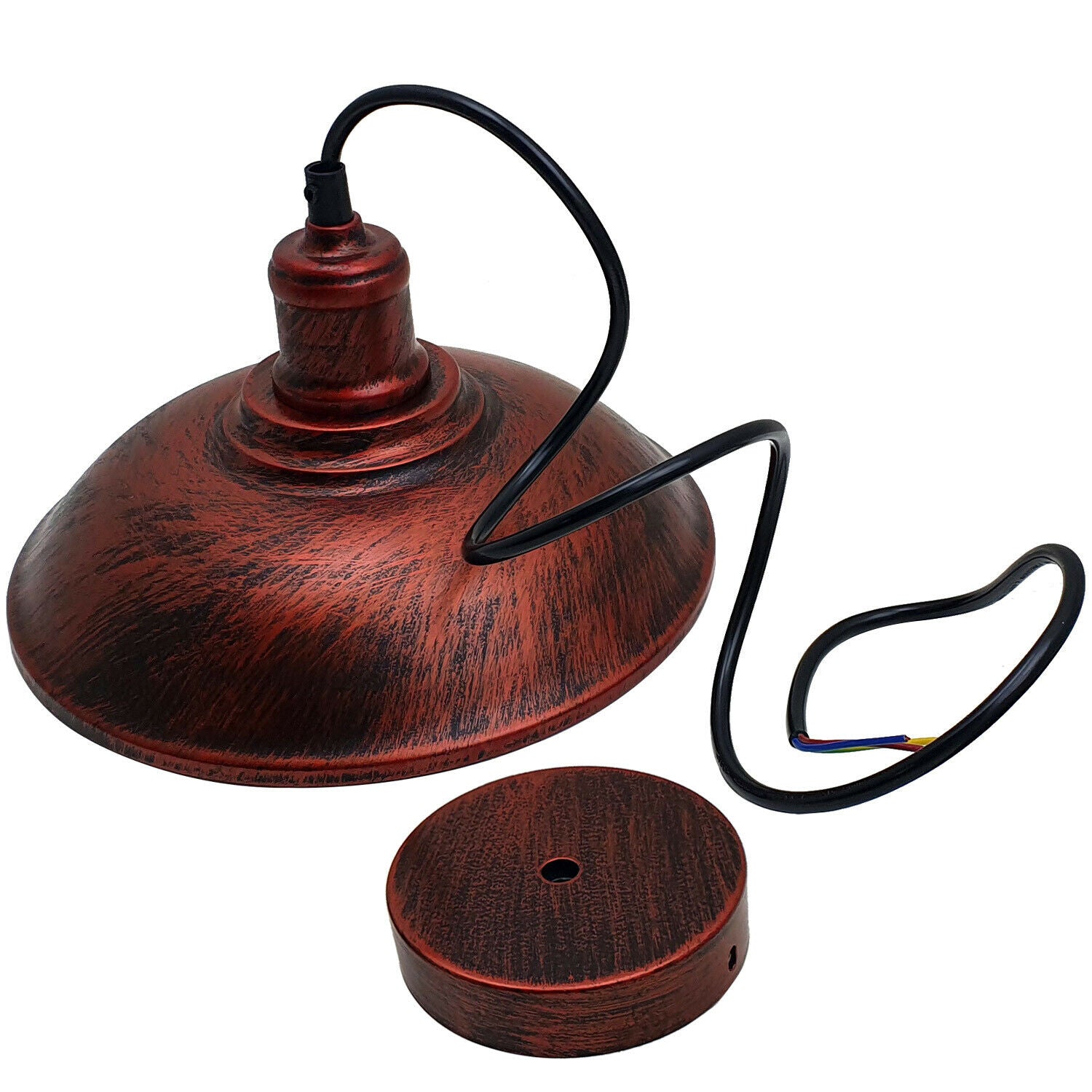 Rustic Red Modern Steel Lampshade Rustic Red Colour Retro Style Lighting~1886 - LEDSone UK Ltd