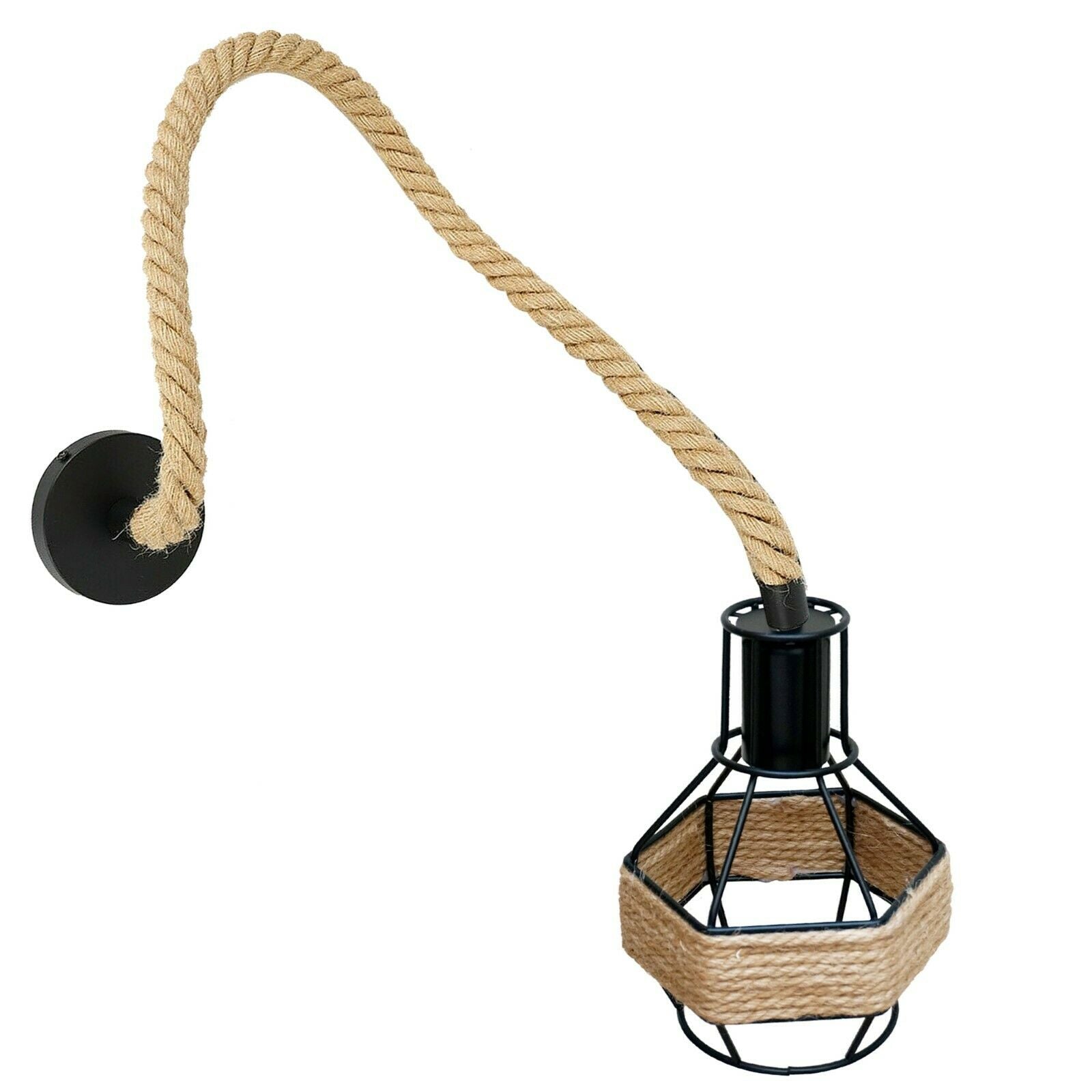 Vintage Pendant Shade Modern Hanging Retro Lighting Industrial Metal Hemp Ceiling~2708 - LEDSone UK Ltd