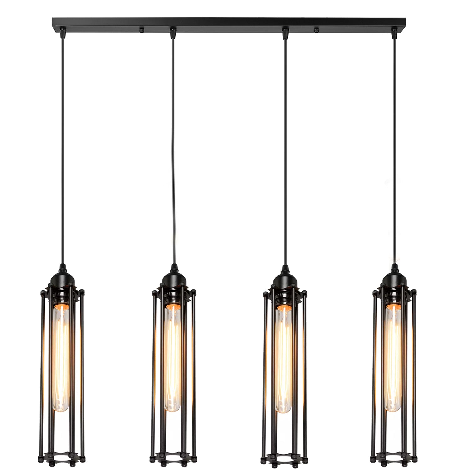 Black pendant light black wire cage 