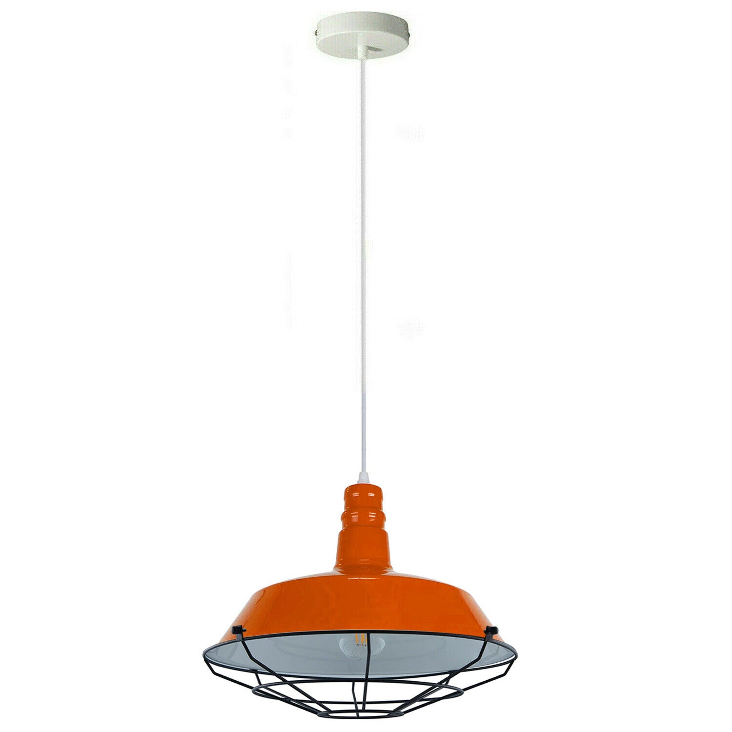 Orange Pendant Light Industrial Single Ceiling Hanging Lighting Fixture~1547 - LEDSone UK Ltd
