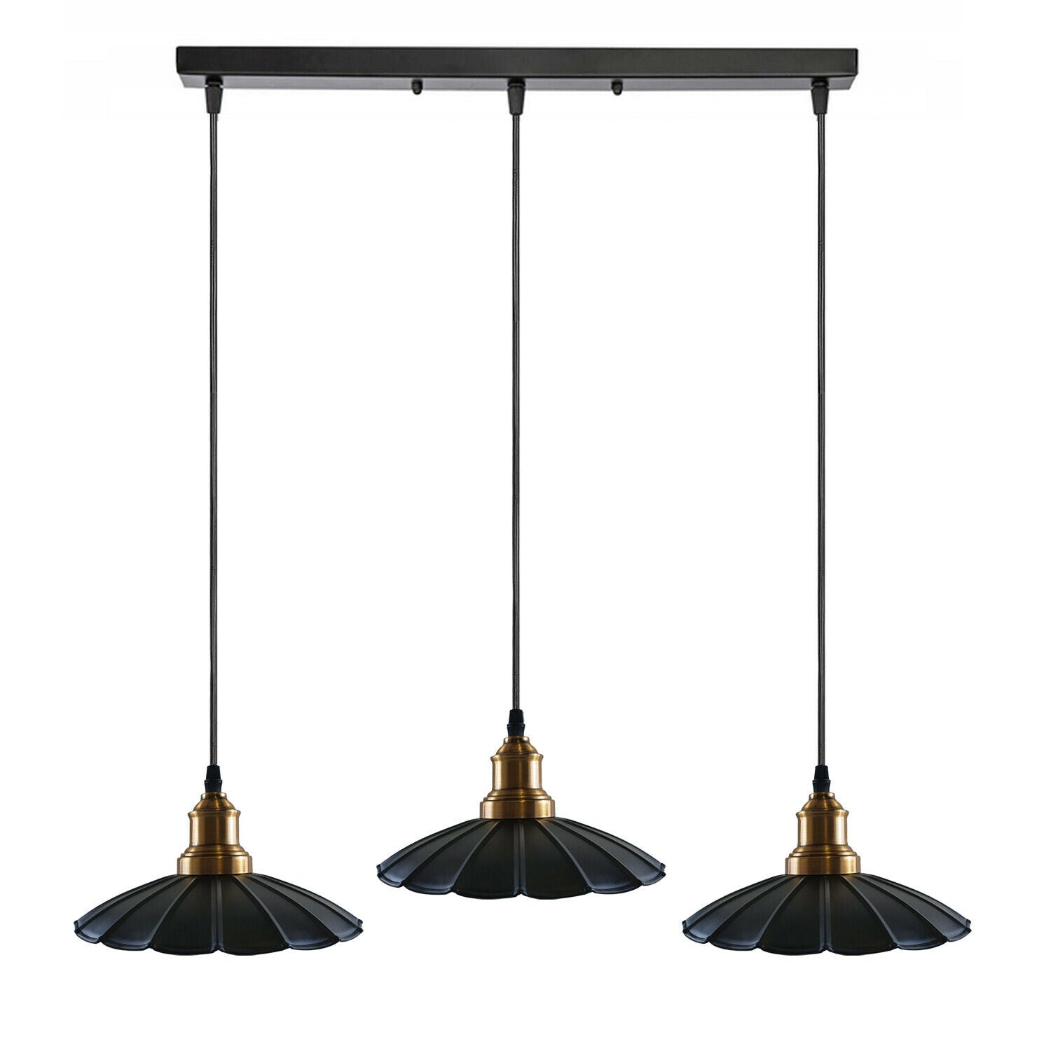 Modern lenier Black 3 Pendant Light with Gold holder